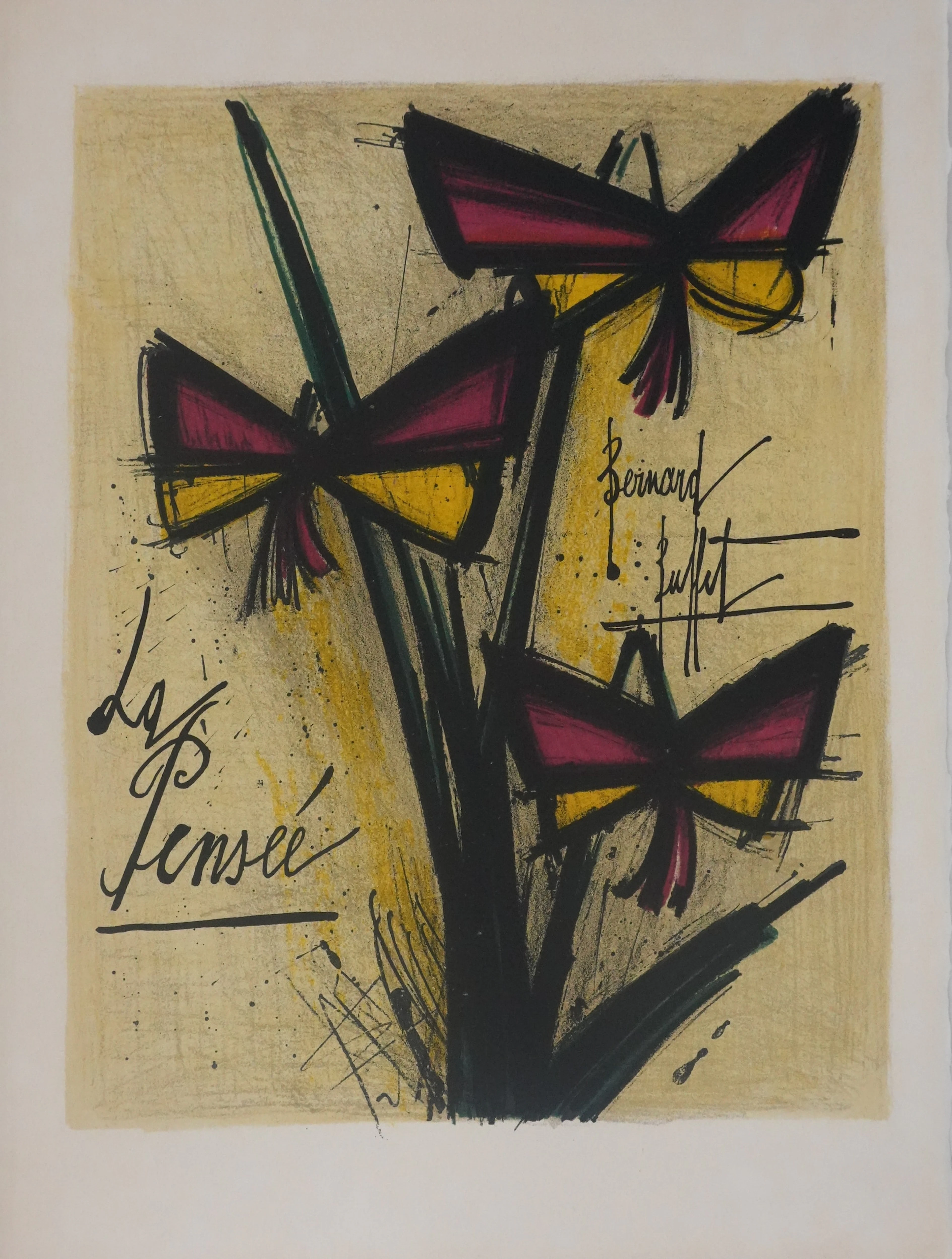 Bernard BUFFET : La pensée, Lithographie originale signée