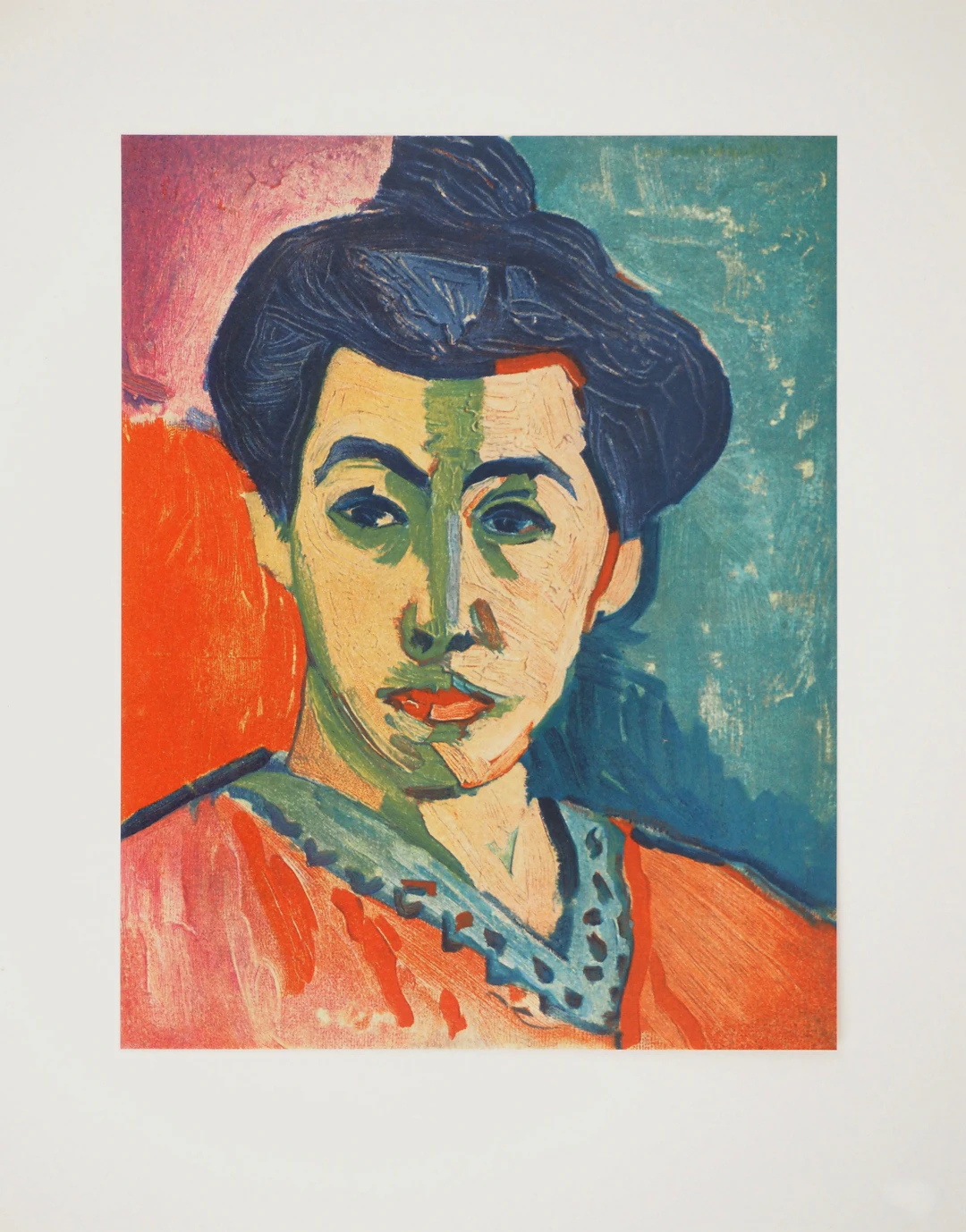 Henri MATISSE : Portrait à la raie verte, Lithographie signée
