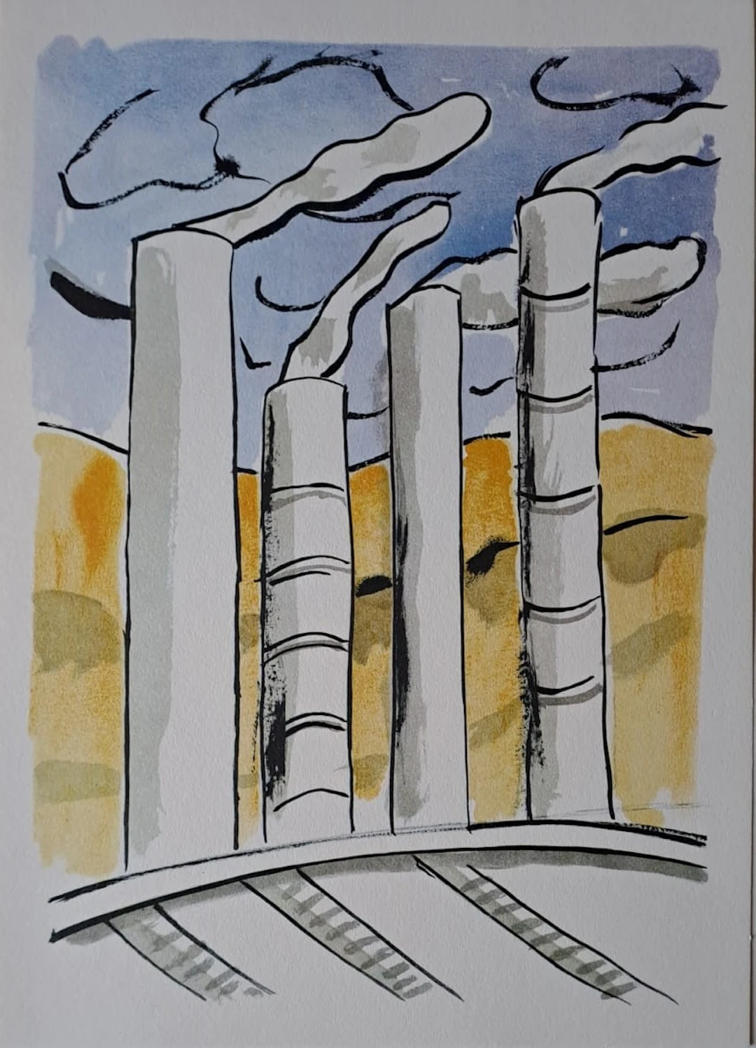 Fernand Léger (d’après) - Les usines - Lithographie offset