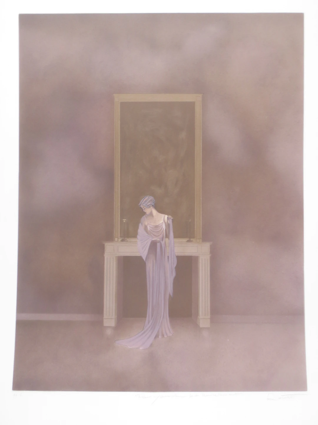 Annie RETIVAT - Près de la cheminée - Lithographie signée et dédicacée