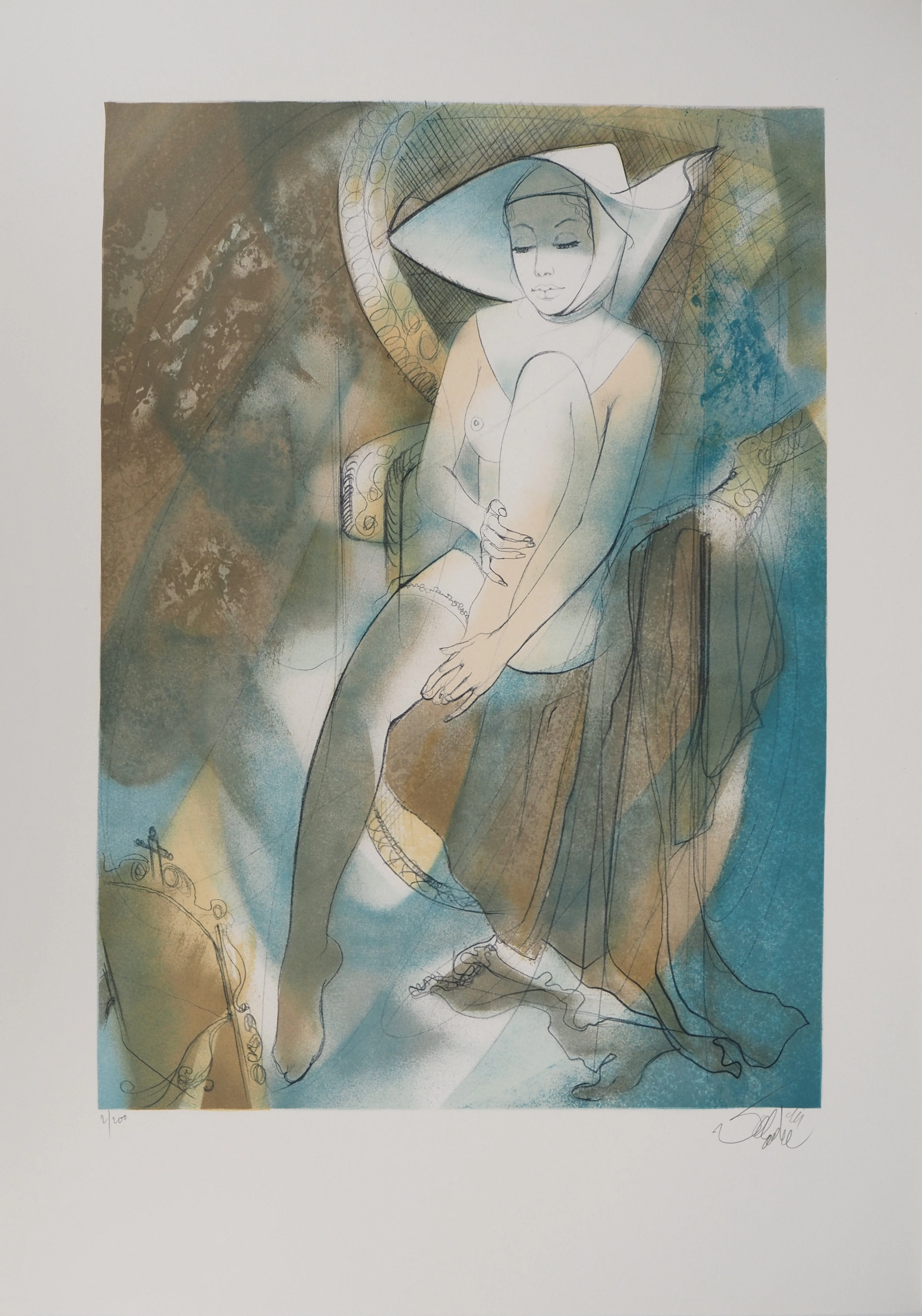 Jean-Baptiste VALADIE : Brassens, La religieuse, Lithographie originale signée