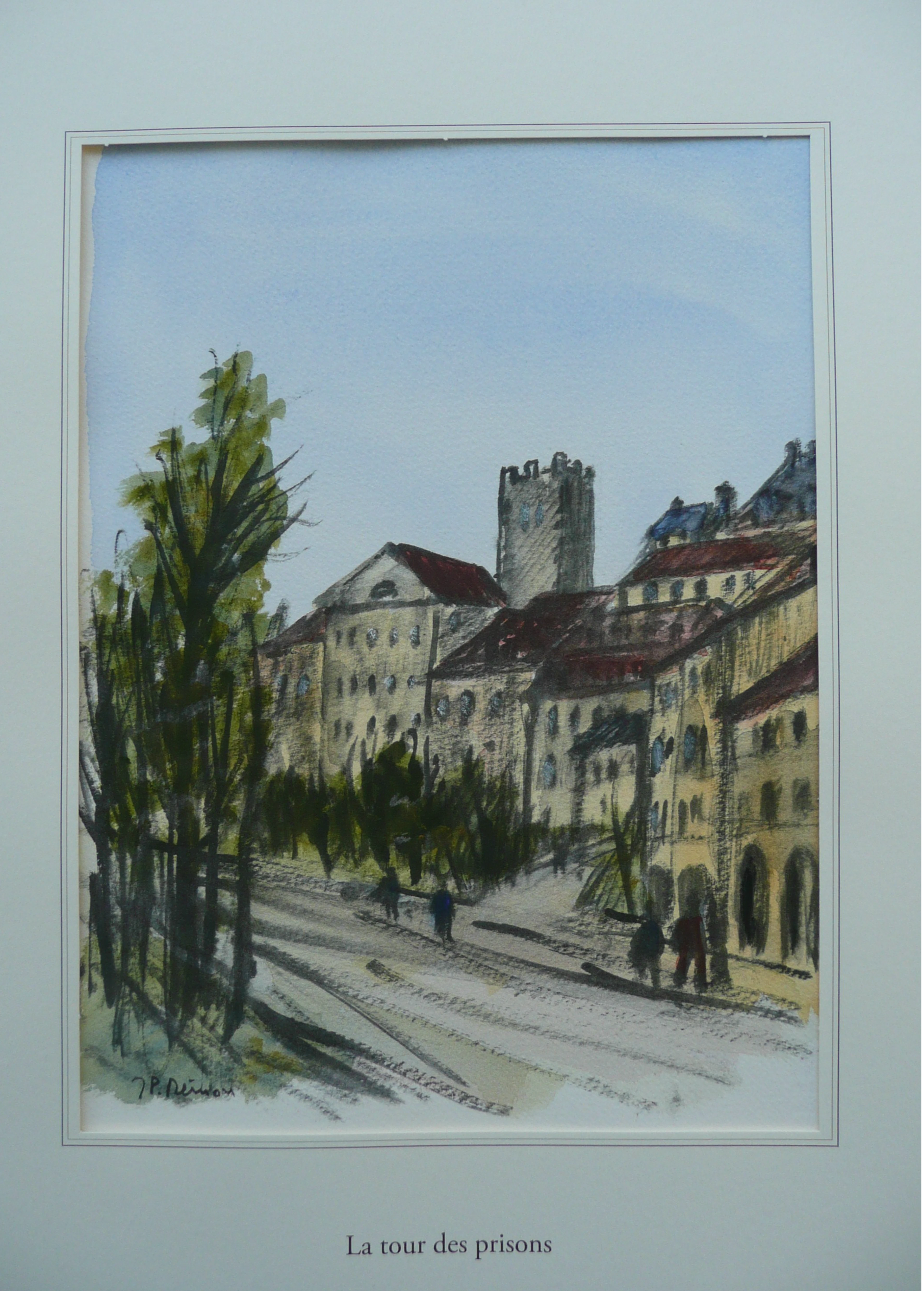 Jean Pierre REMON - La tour des prisons, 2010 - Aquarelle signée