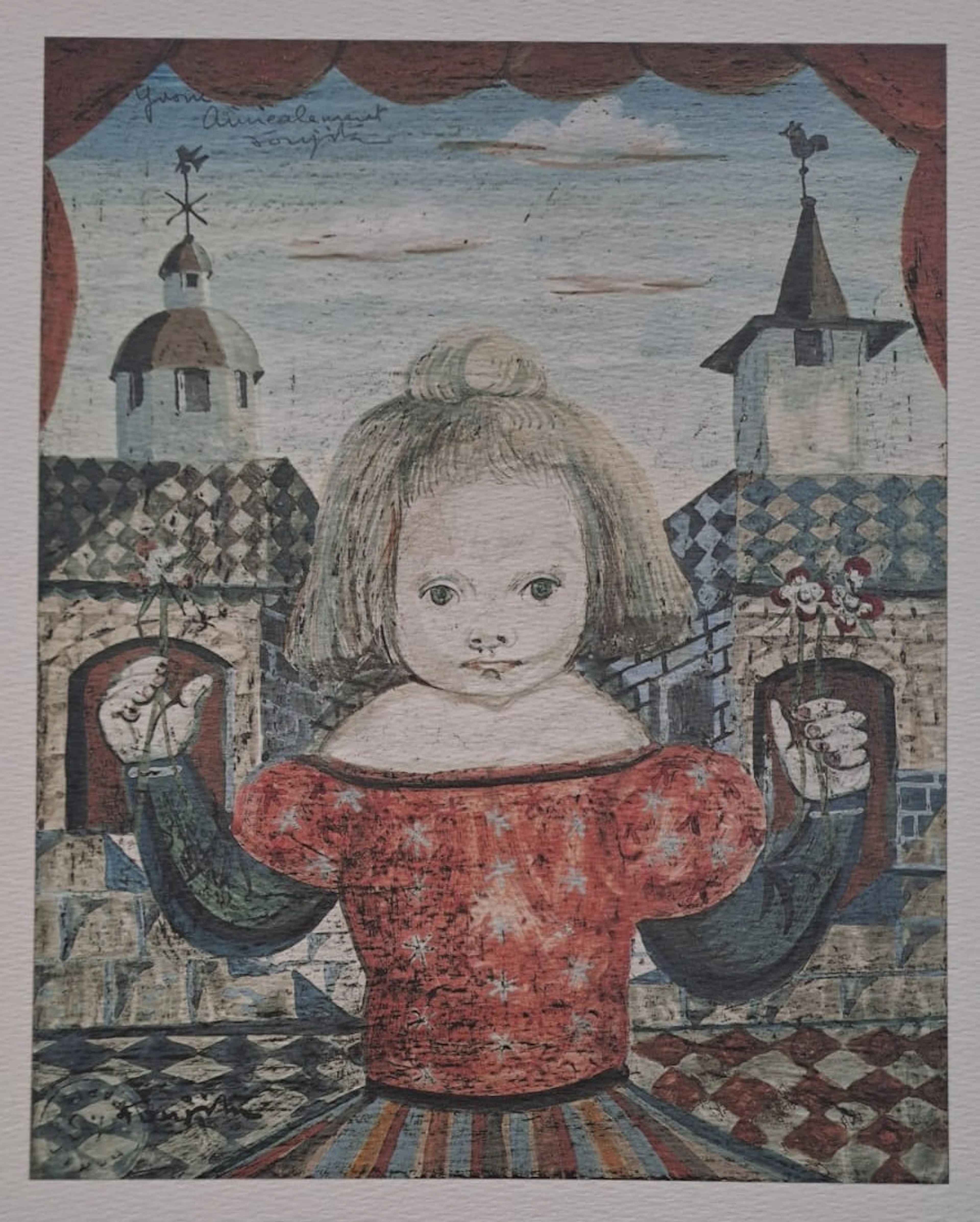 Léonard Foujita (d’après) - La fillette dans le village - Impression