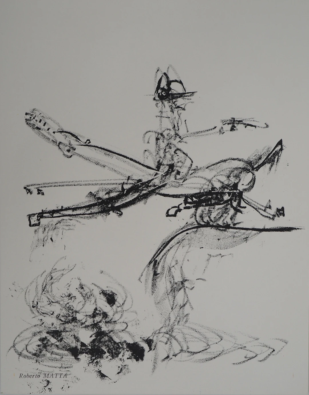 Roberto MATTA : Rodéo, Cowboy surréaliste, Lithographie originale