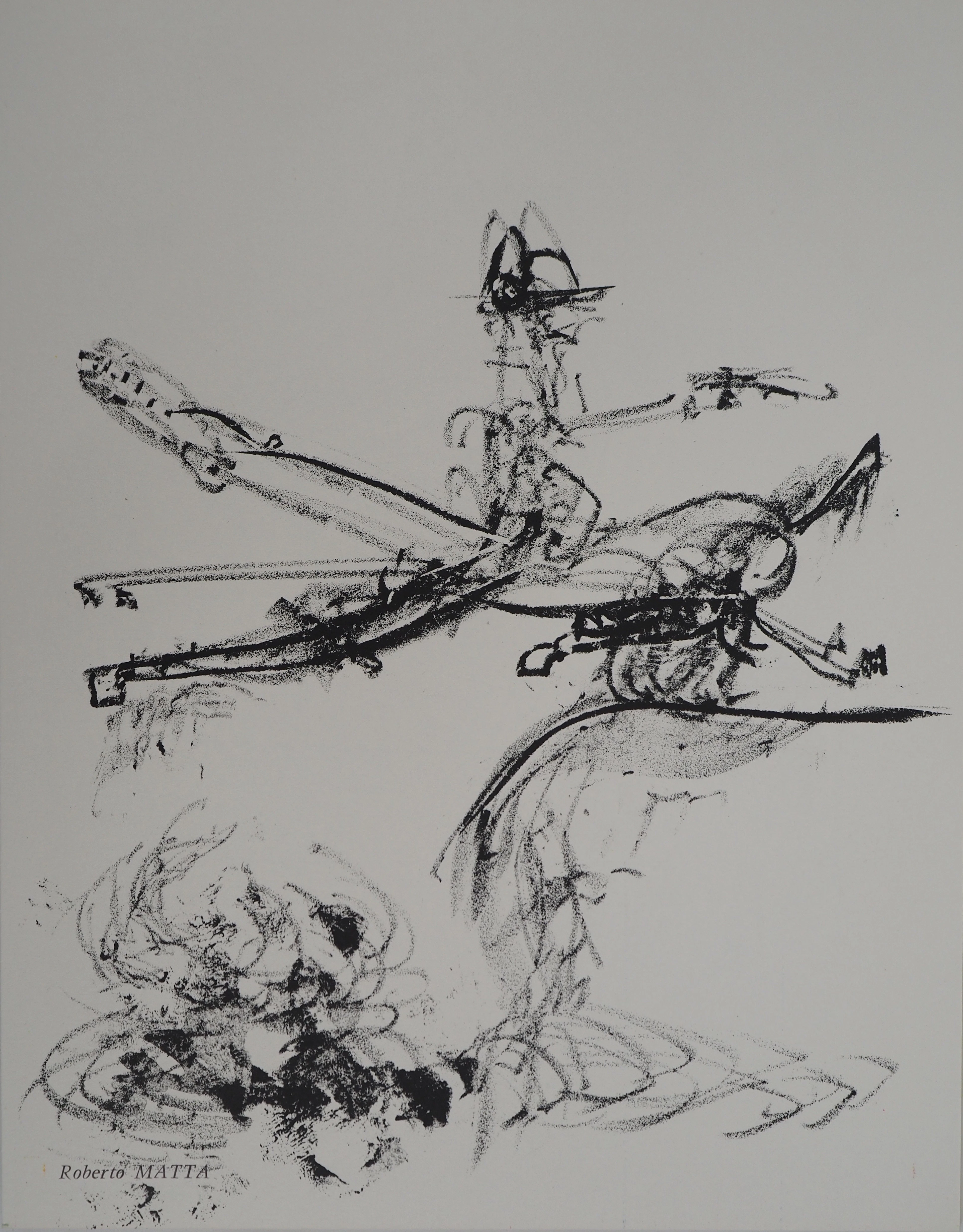 Roberto MATTA : Rodéo, Cowboy surréaliste, Lithographie originale