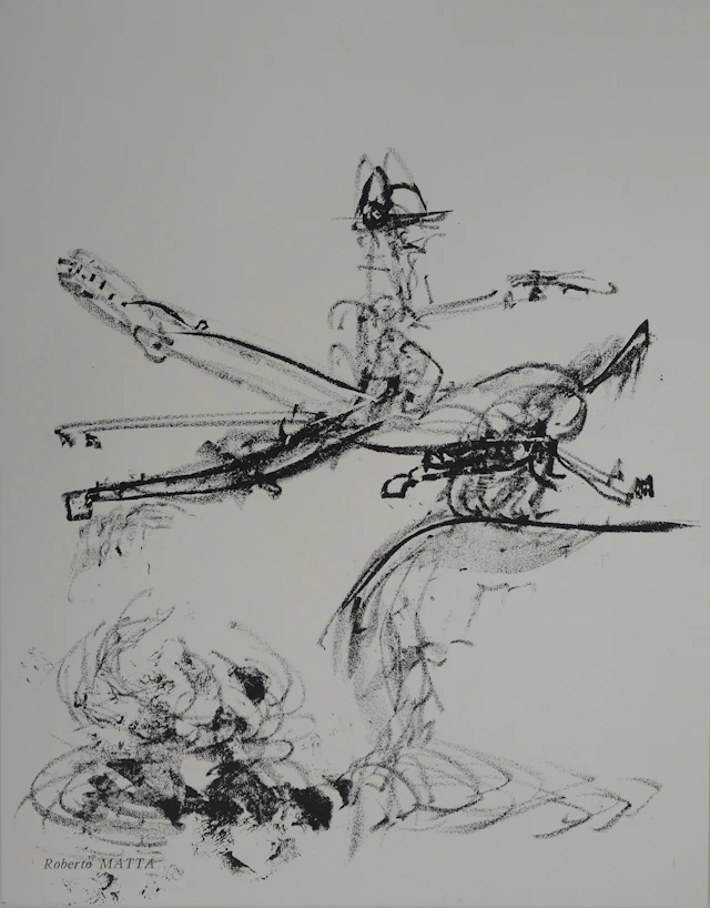 Roberto MATTA : Rodéo, Cowboy surréaliste, Lithographie originale