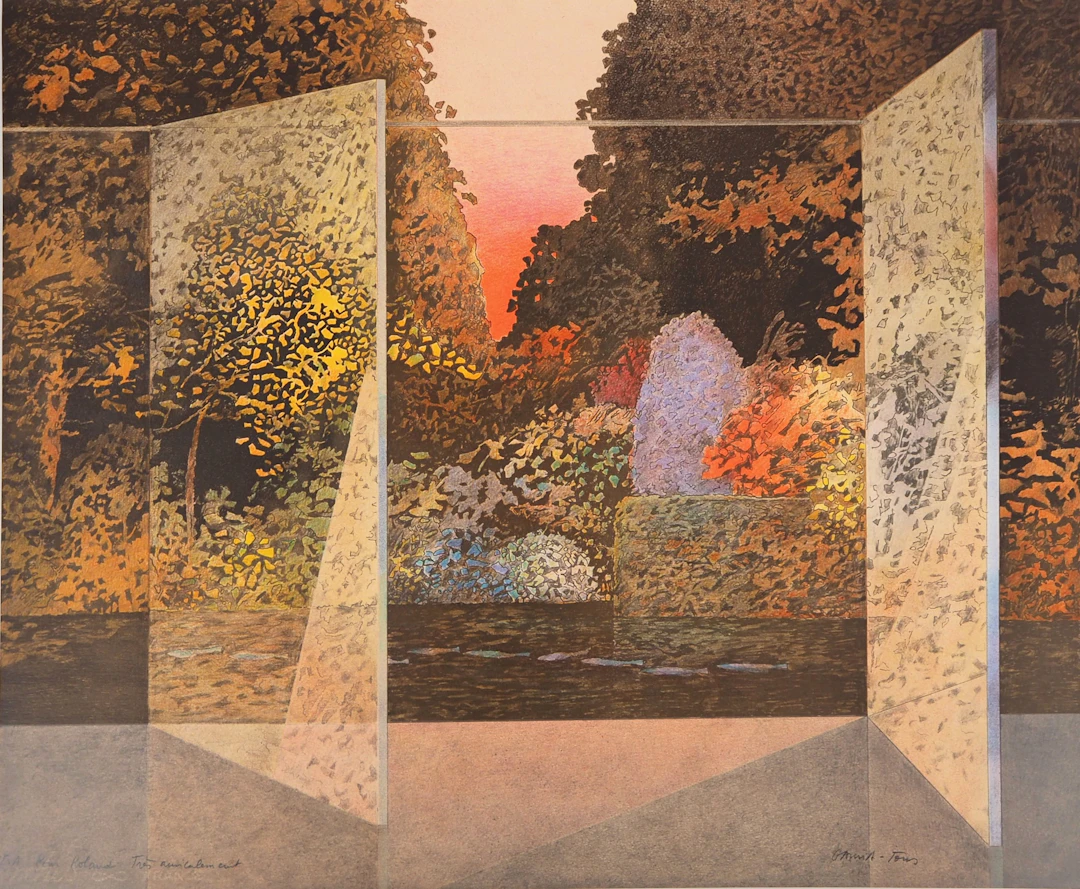 Pierre GARCIA-FONS : Jardin fleuri - Lithographie originale signée et dédicacée