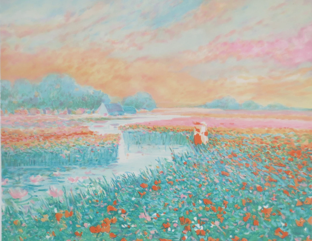 Claude MANOUKIAN - La promenade - Lithographie signée et dédicacée