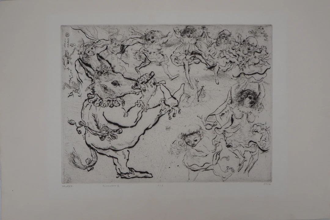 Mordecaï MOREH : Le Carnaval - Gravure originale signée
