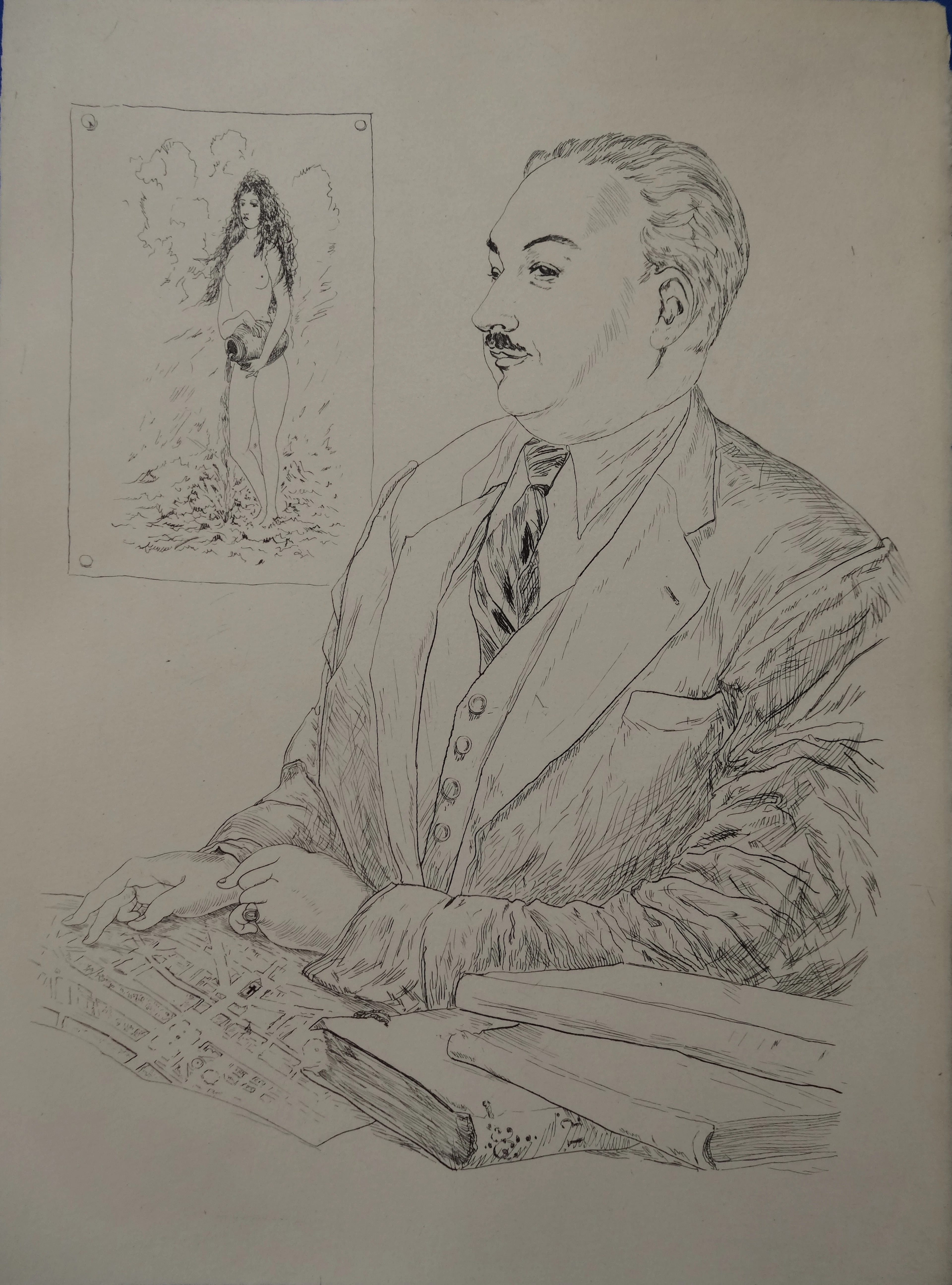 Tsuguharu FOUJITA - La Rivière Enchantée - Portrait d’Héron de Villefosse