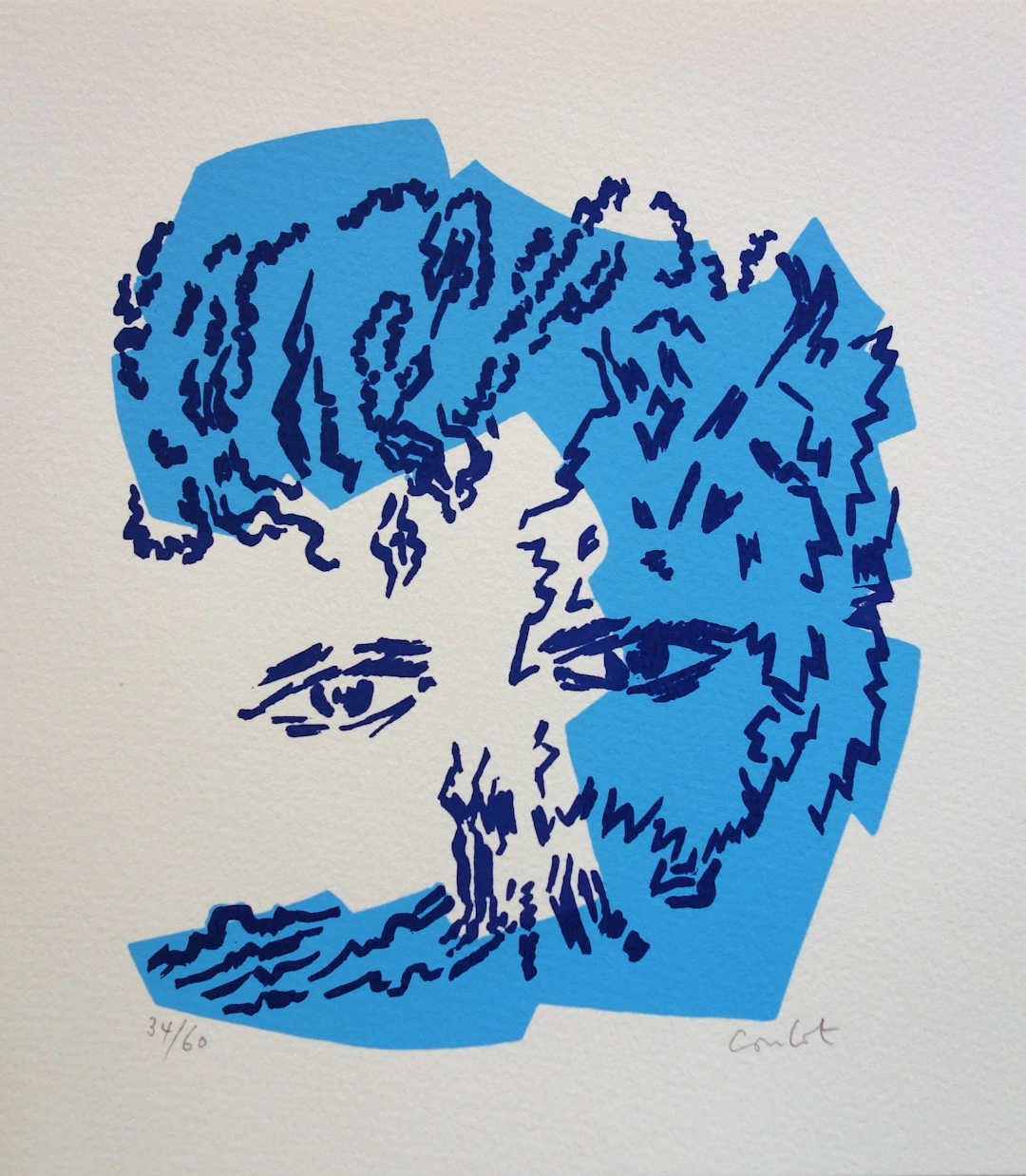 Jean COULOT : Regard bienveillant, Sérigraphie originale signée