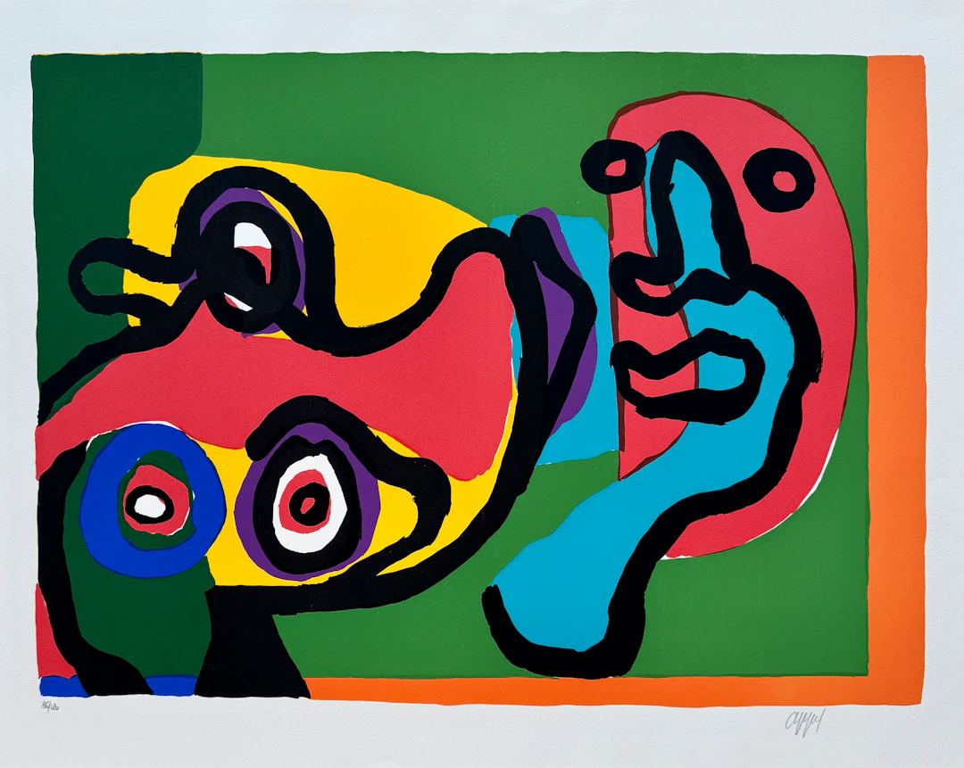 Karel Appel (1921-2006) - Figures - Lithographie originale signée numérotée