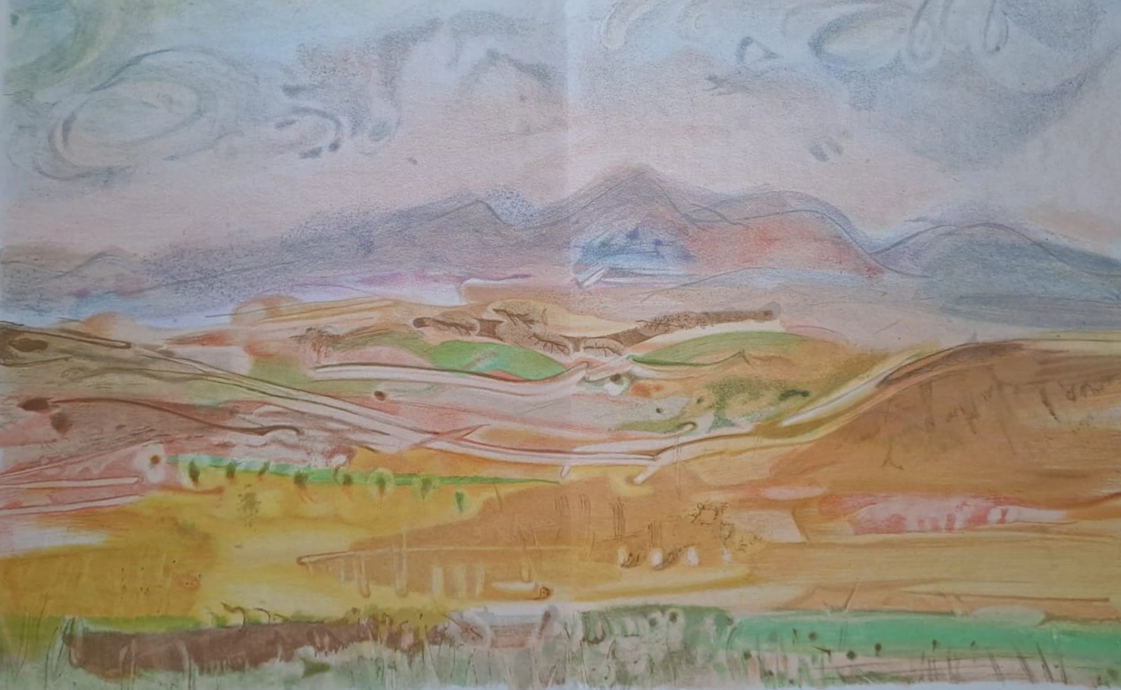 Jacques Birr - Paysage au petit matin - Lithographie originale