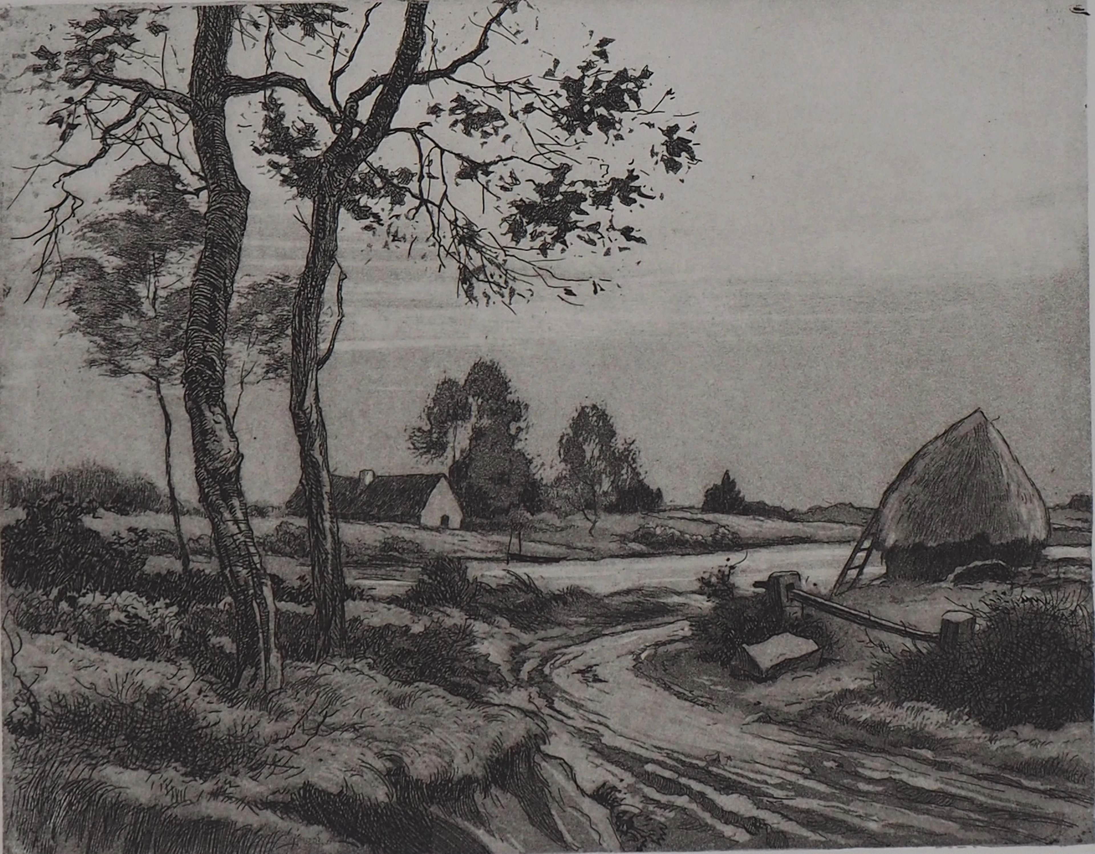 Eugène Delâtre - La meule - Gravure originale