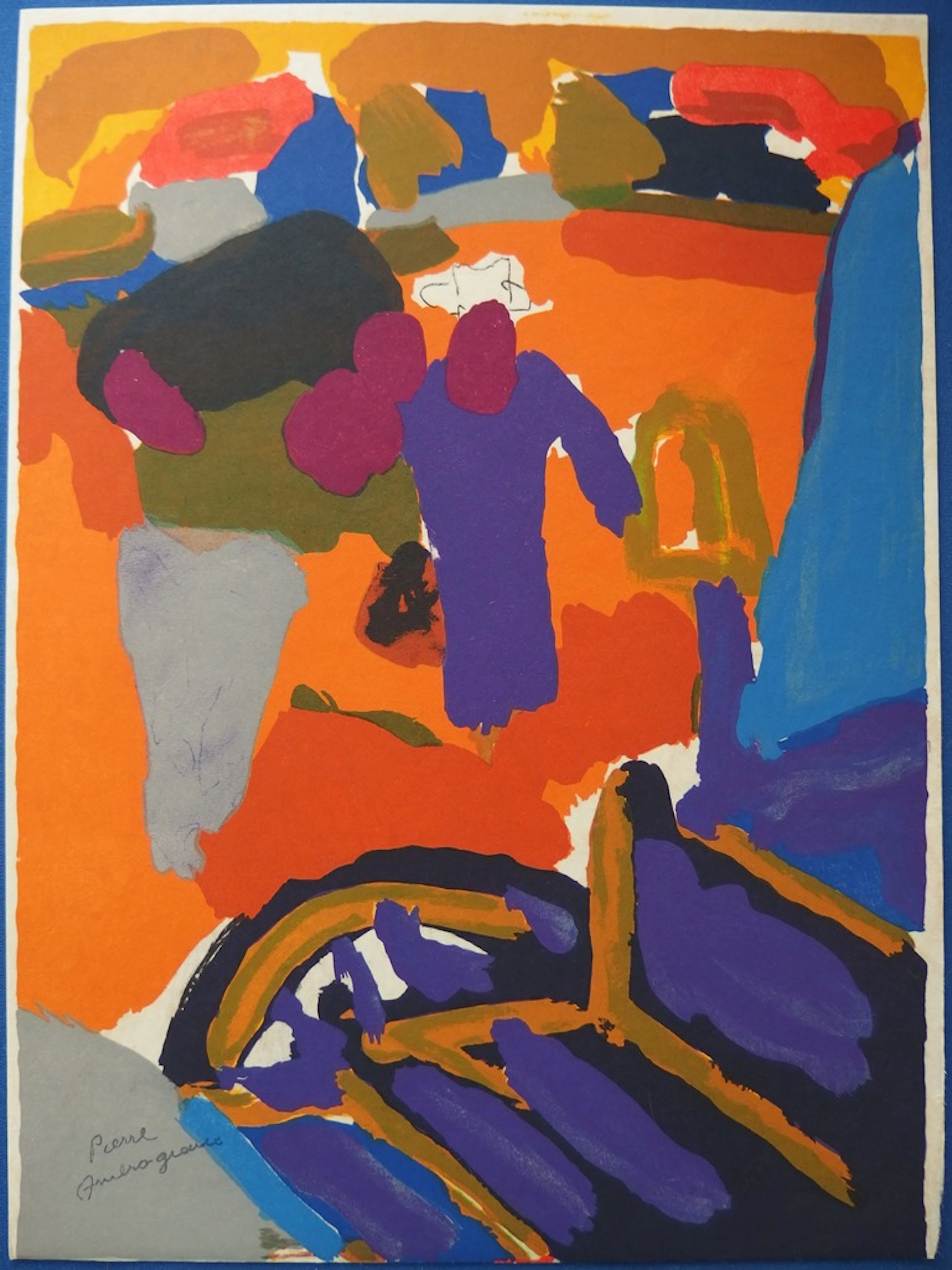 Pierre AMBROGIANI - Retour des champs - Lithographie originale signée