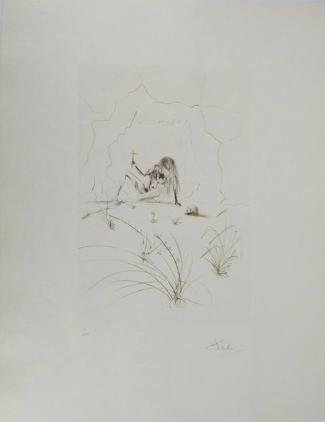 Salvador DALI : Frère Ogrin, l'ermite, Gravure originale signée