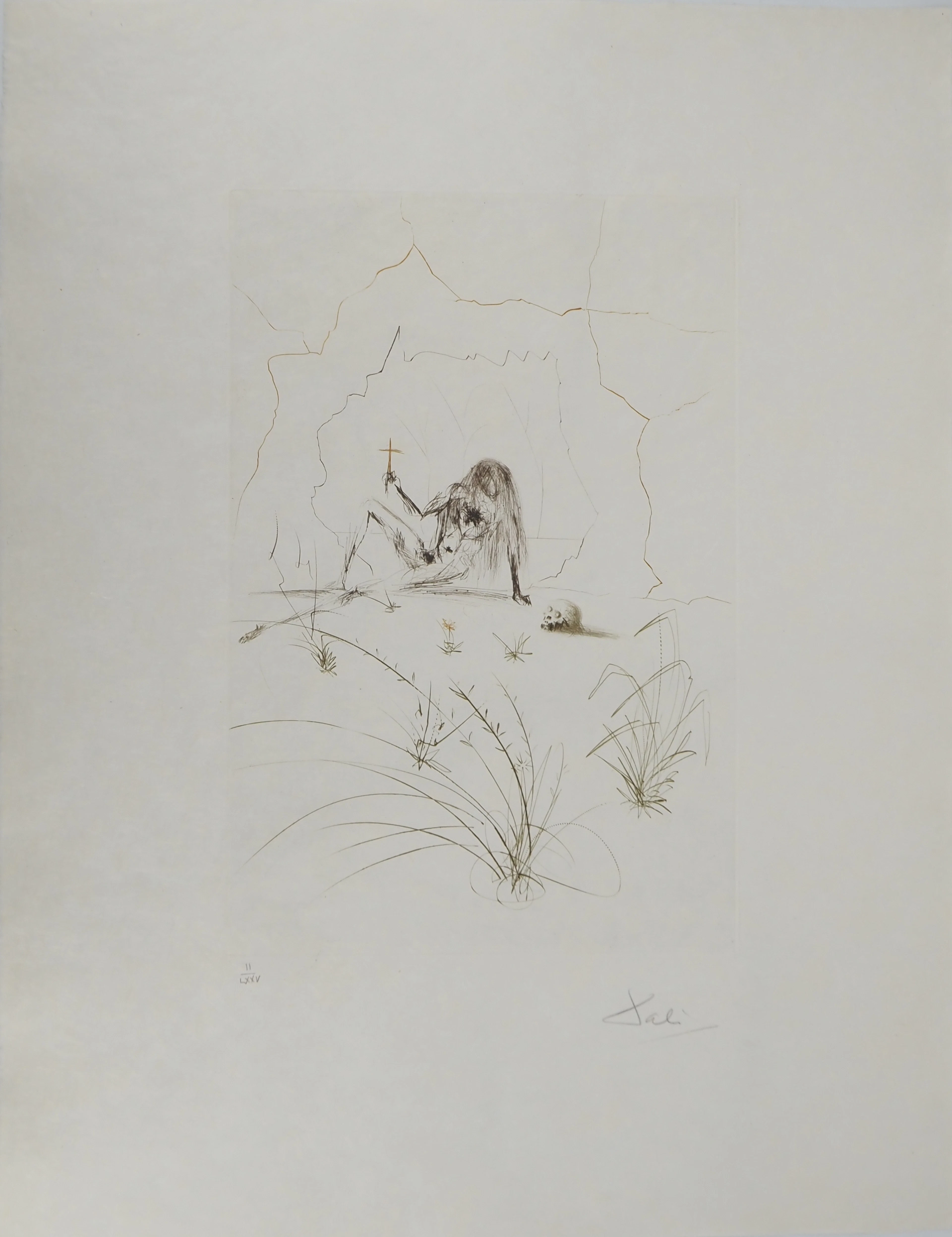 Salvador DALI : Frère Ogrin, l'ermite, Gravure originale signée