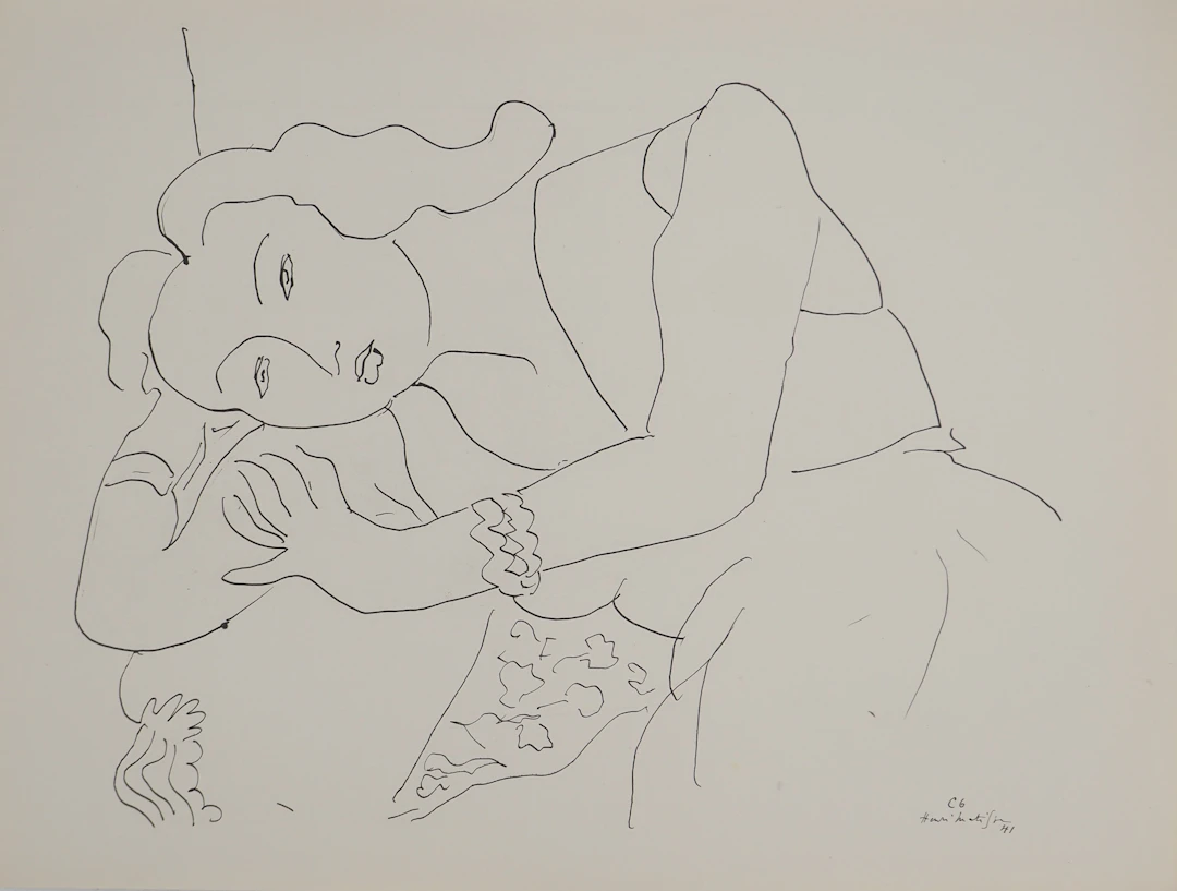 Henri MATISSE : Tristesse et amertume, Lithographie signée