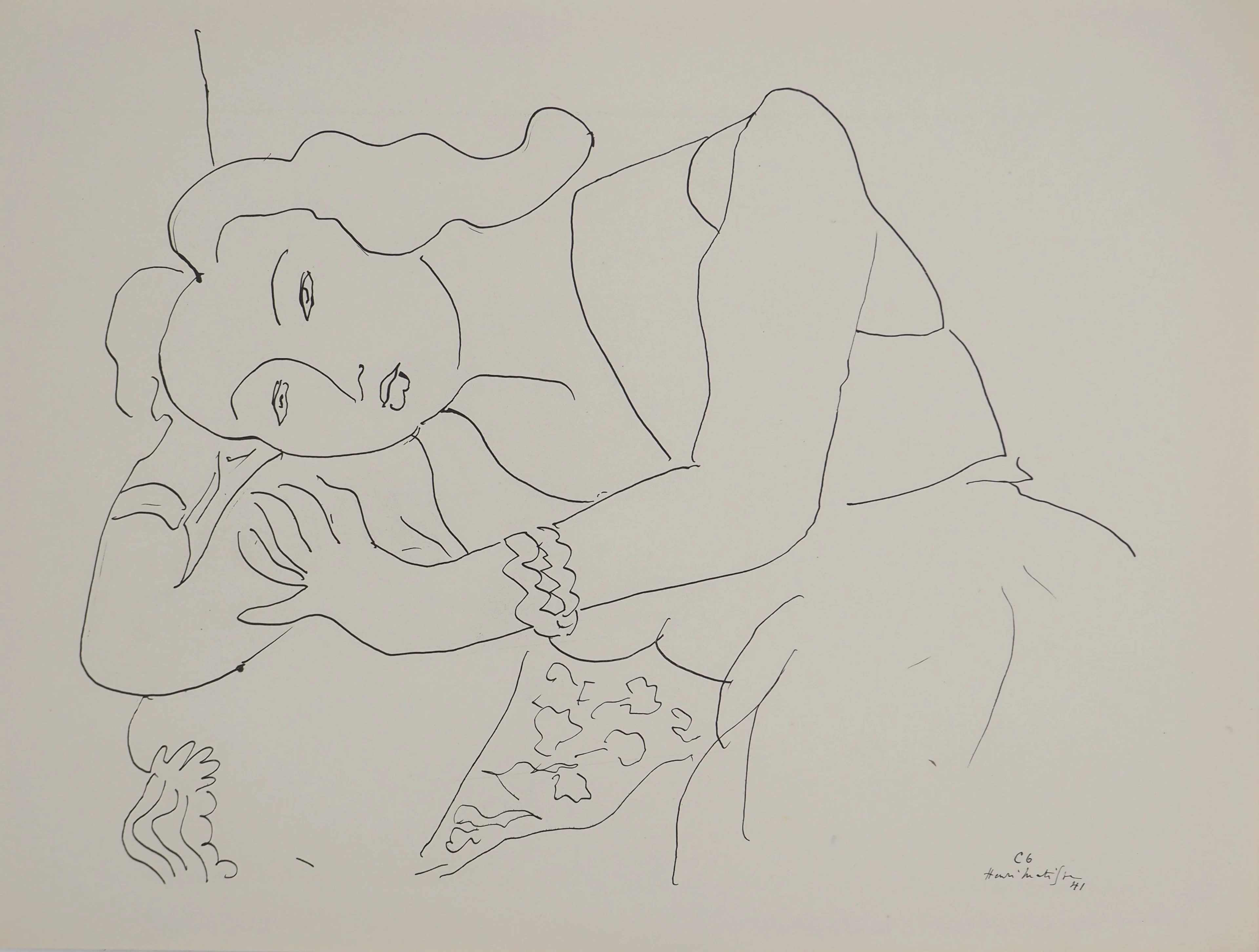 Henri MATISSE : Tristesse et amertume, Lithographie signée