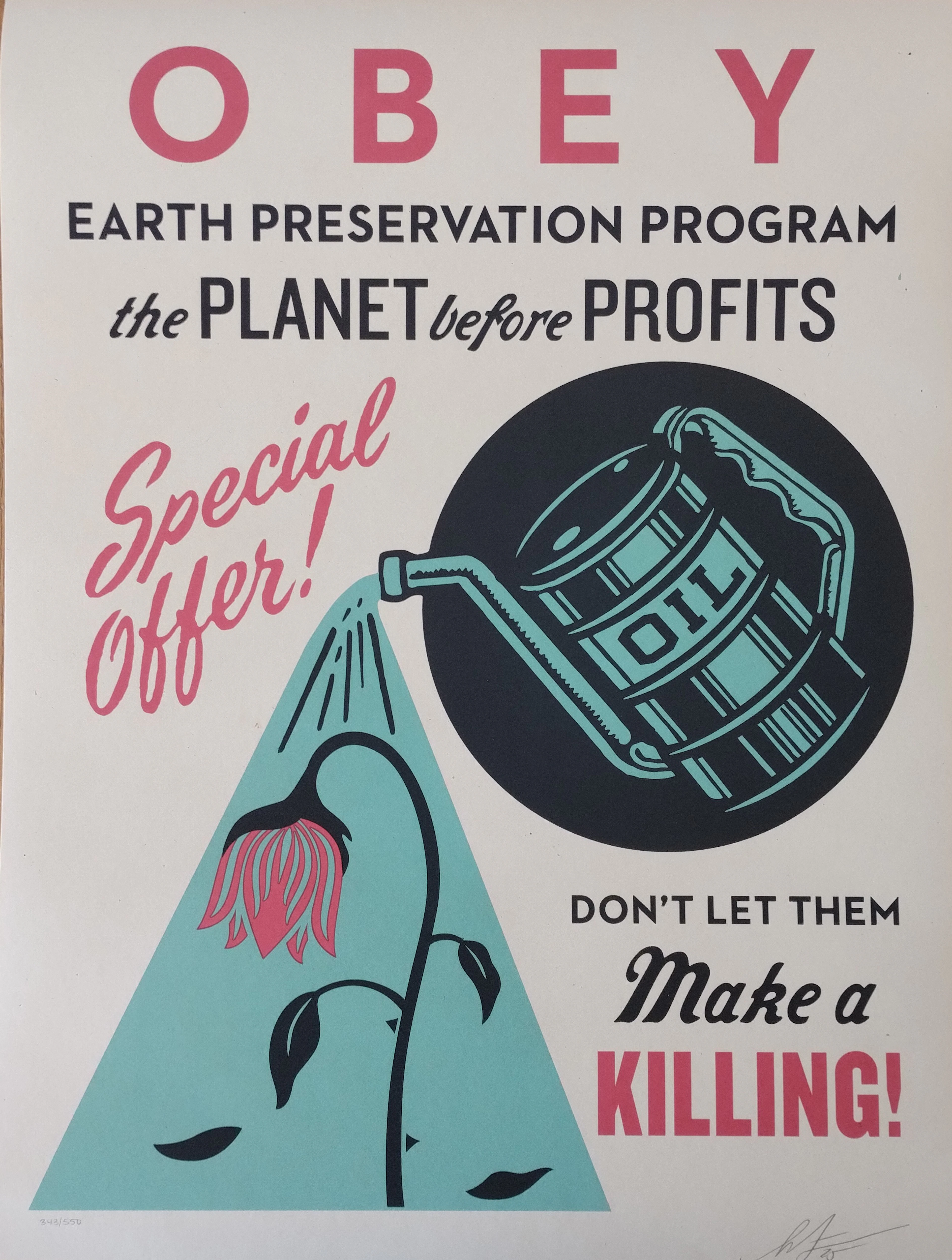 Shepard Fairey (Obey Giant) -Earth Preservation 2025 - Sérigraphie