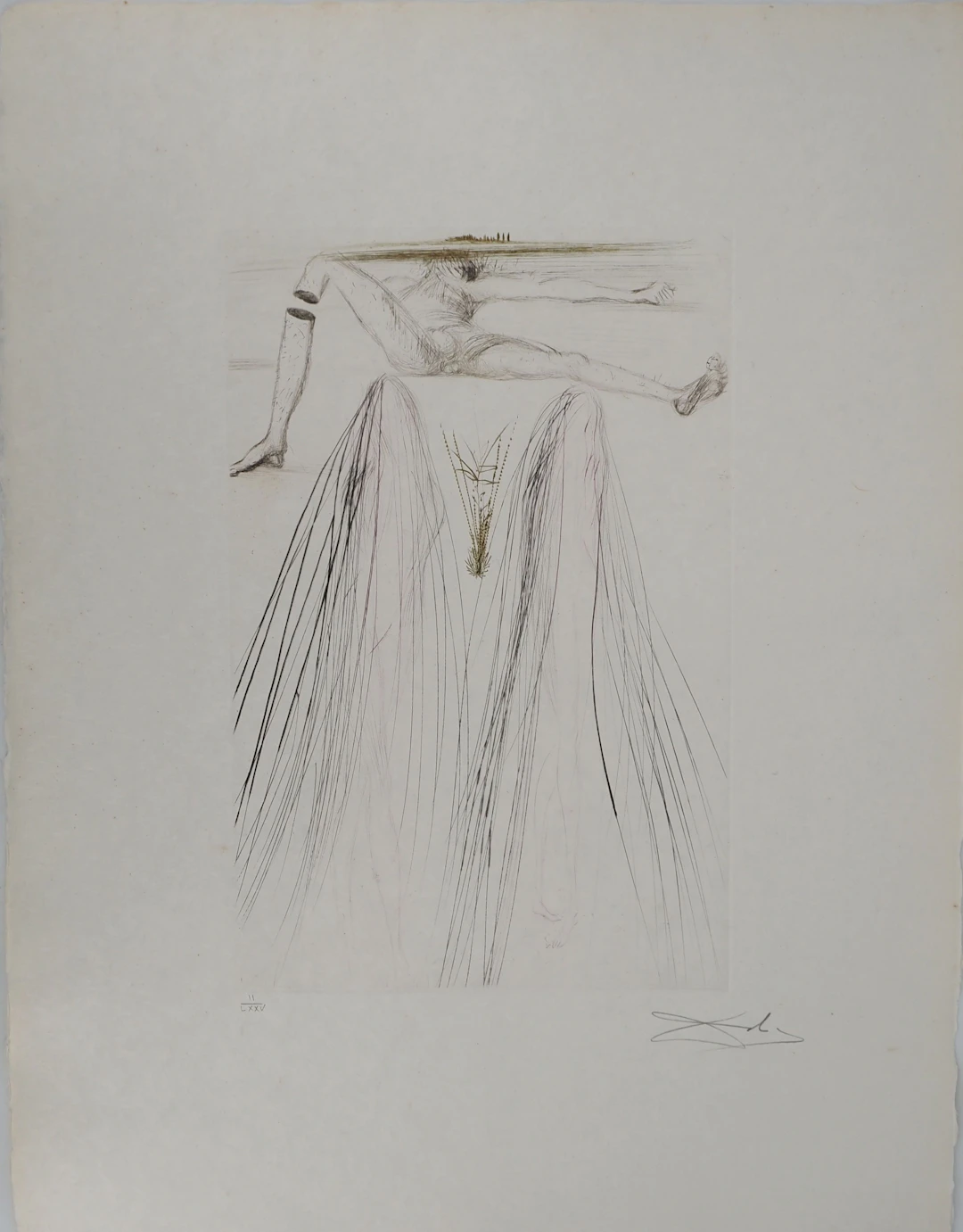 Salvador DALI : Le géant Béliagog, Gravure originale signée