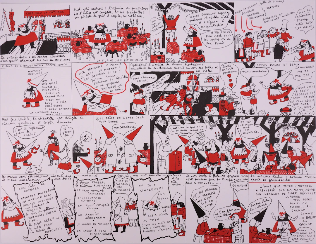 Yves SAINT LAURENT : Chez Lulu la Cathare, 1985 - Lithographie