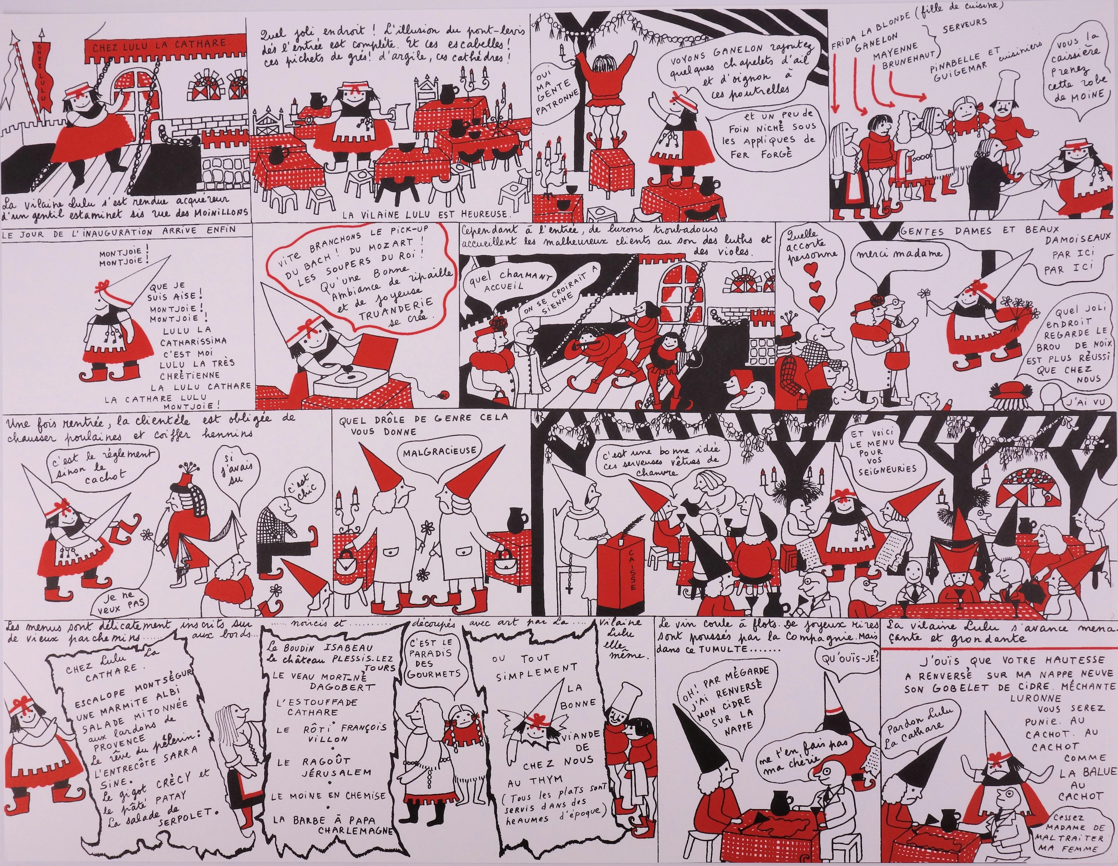 Yves SAINT LAURENT : Chez Lulu la Cathare, 1985 - Lithographie
