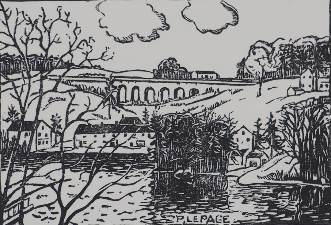 Pierre LEPAGE - Vendée : Viaduc de Saint-Laurent-sur-sèvre - Gravure