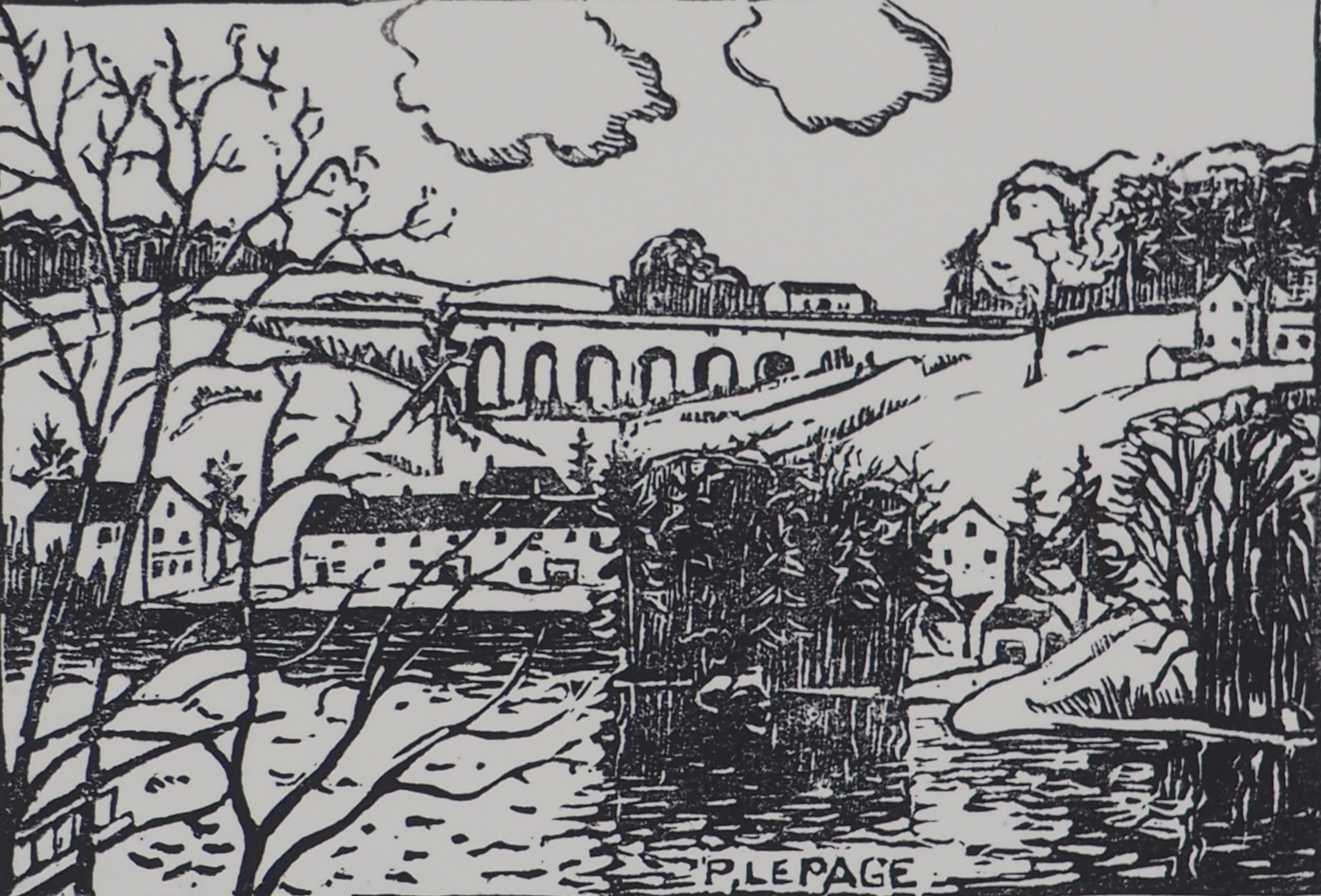 Pierre LEPAGE - Vendée : Viaduc de Saint-Laurent-sur-sèvre - Gravure
