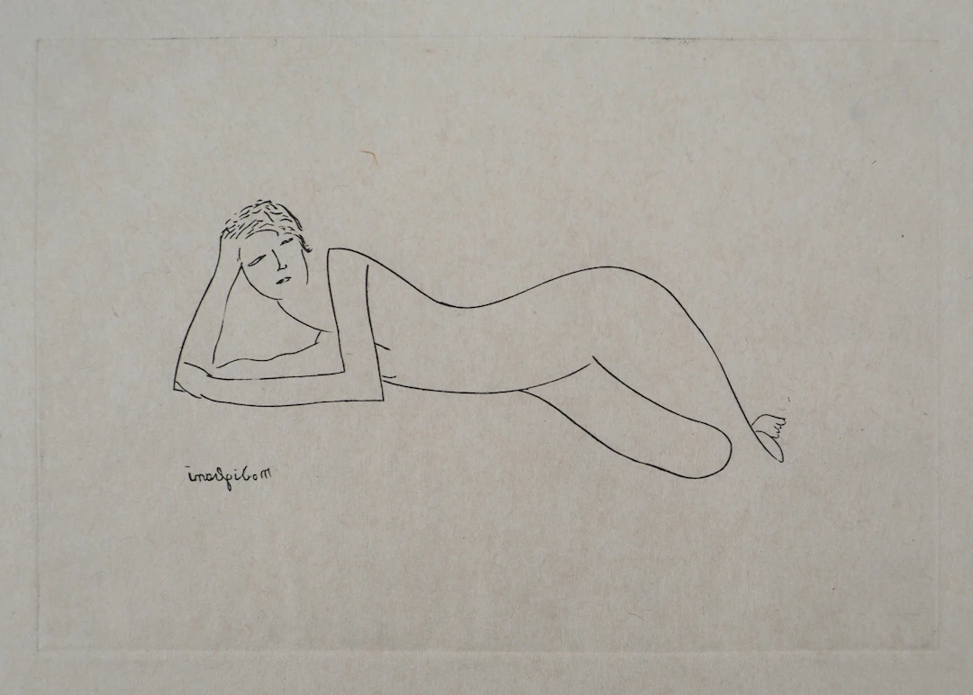 Amedeo MODIGLIANI : Femme allongée - Gravure originale signée