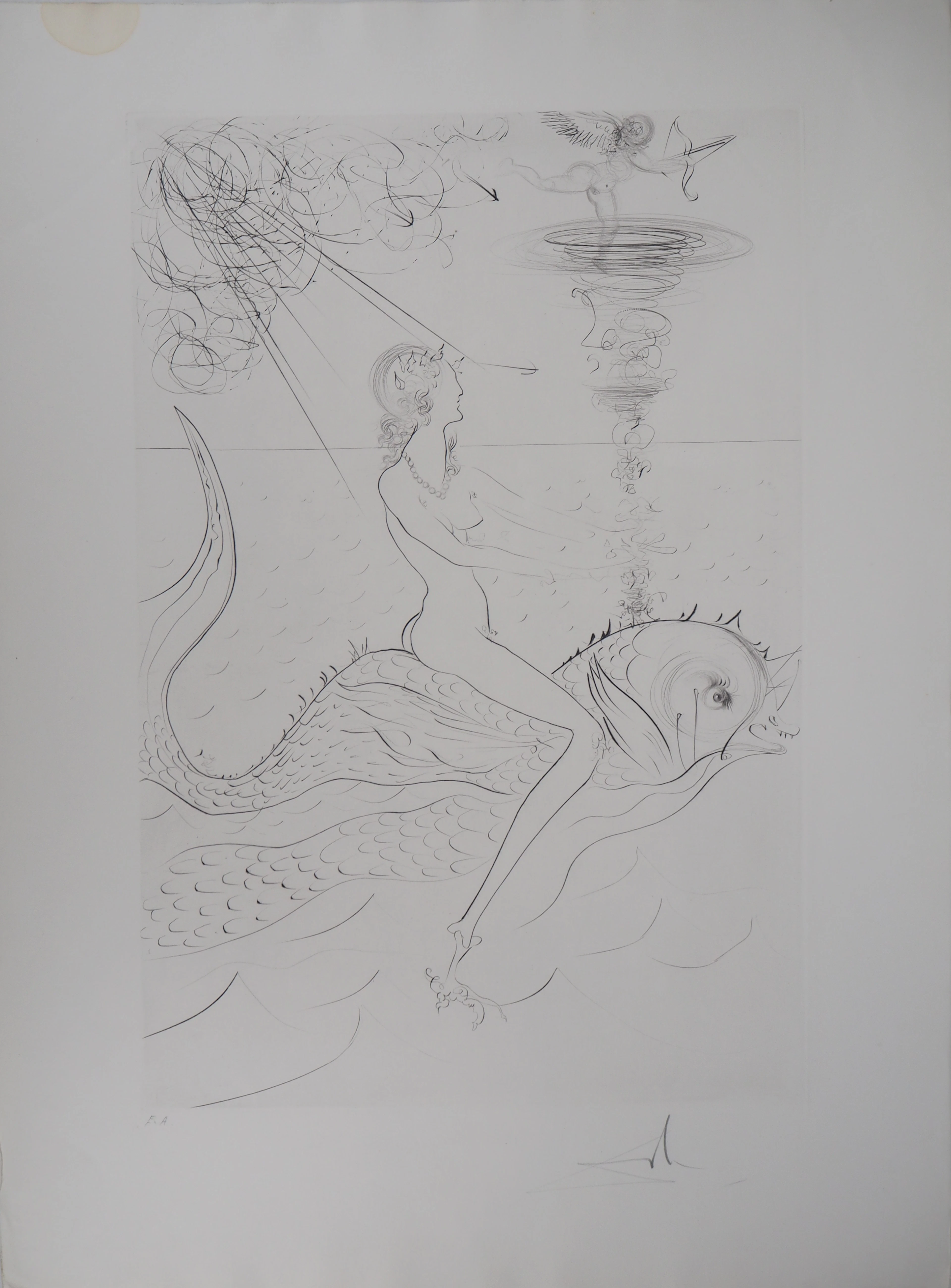 Salvador DALI - Mythologie Nouvelle, Vénus au dauphin - Gravure originale