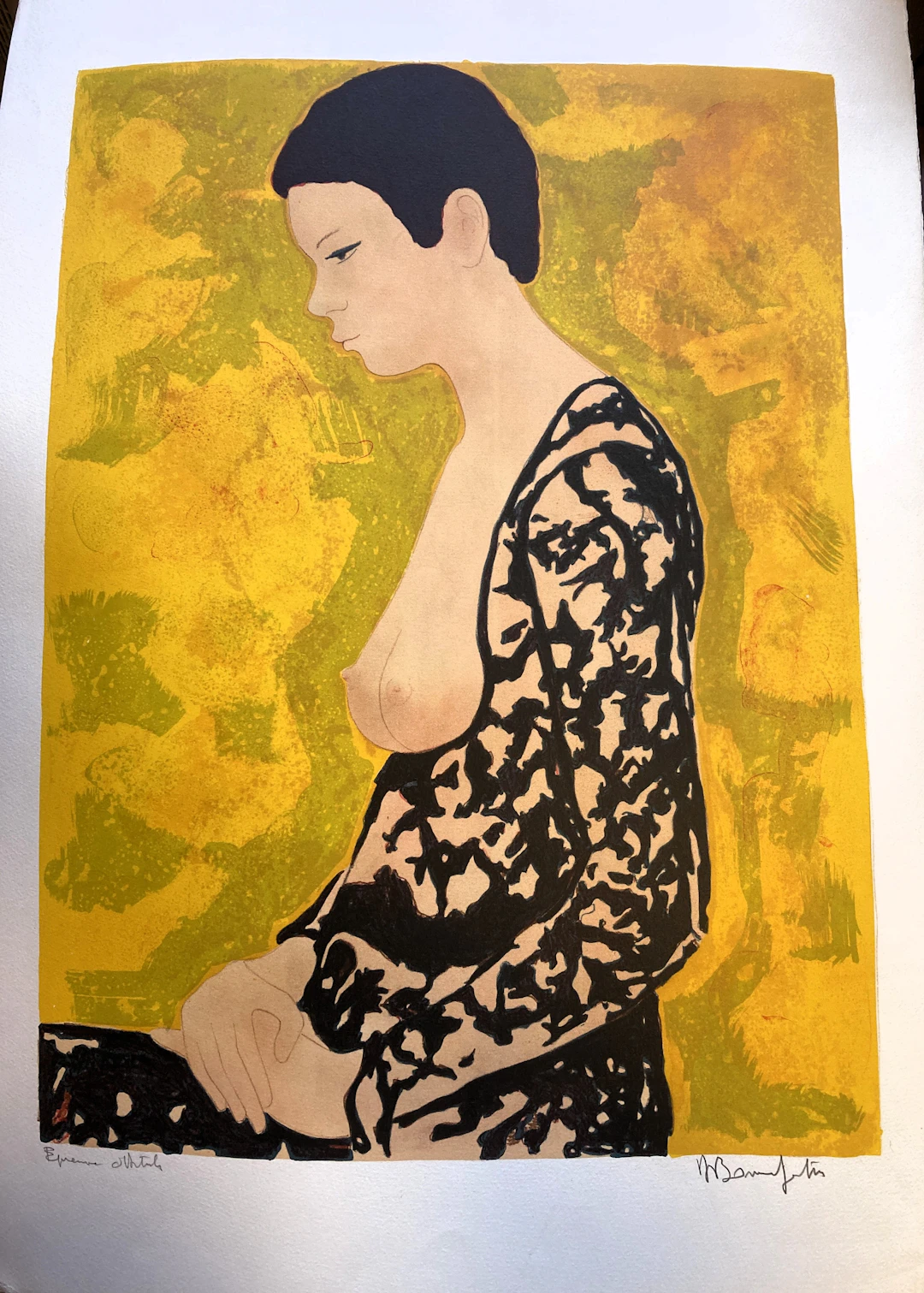 Alain BONNEFOIT - Dentelle, 1974, lithographie originale signée
