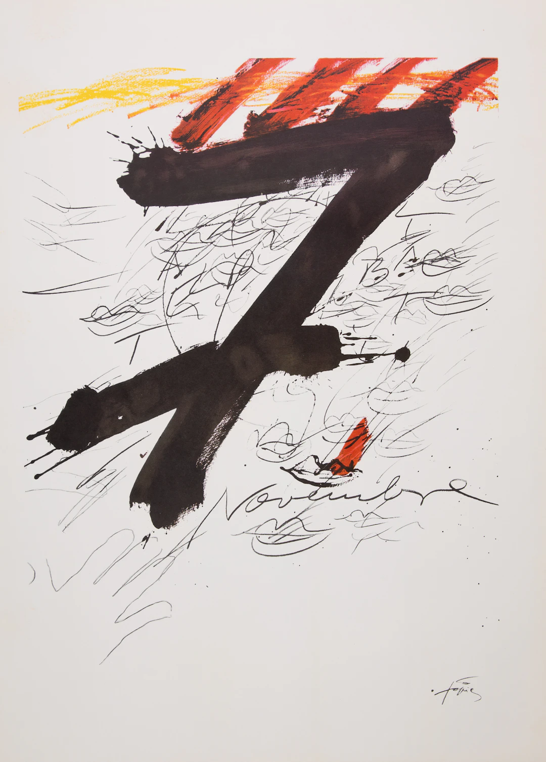 Antoni TAPIES : Catalunya , 7 novembre - Lithographie originale signée