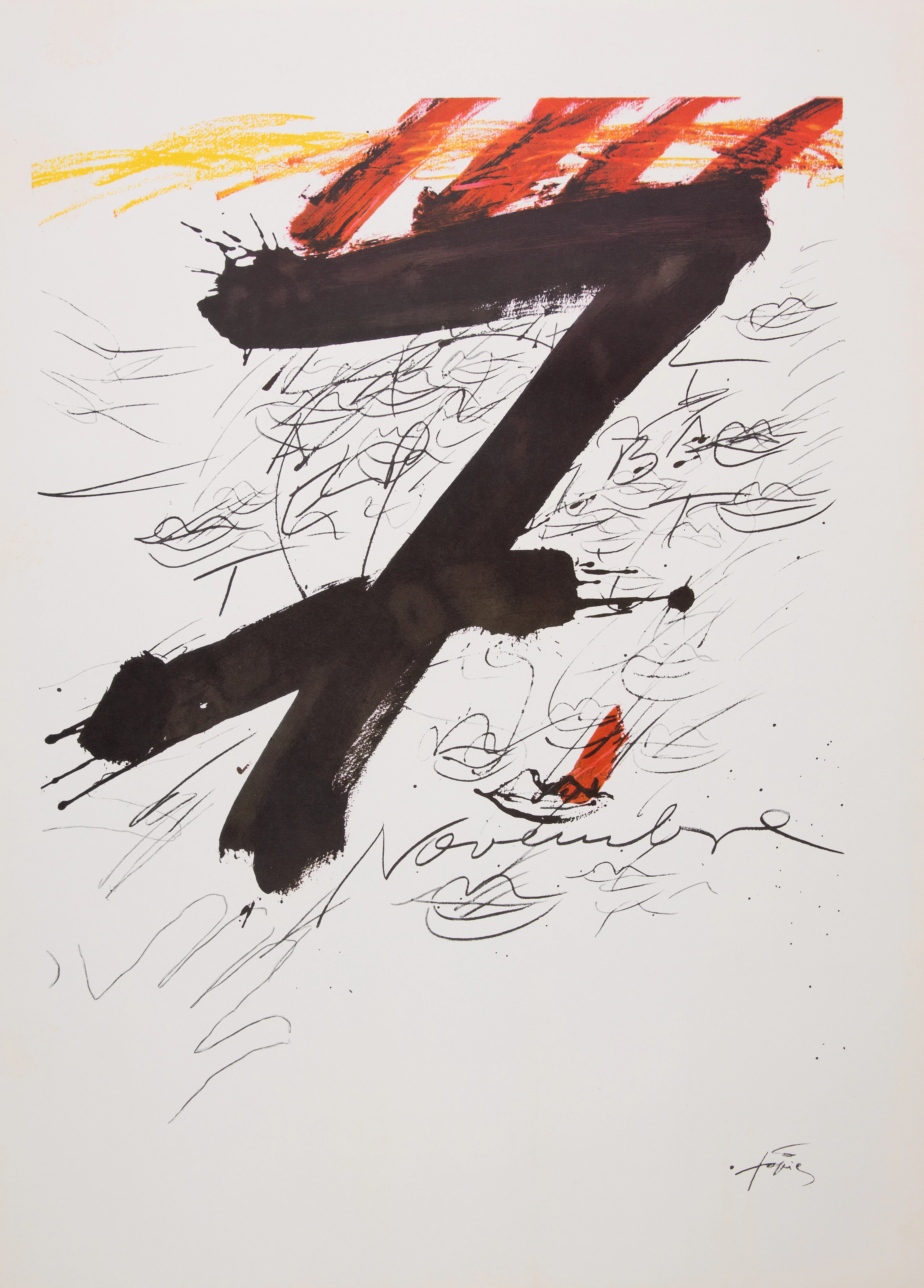 Antoni TAPIES : Catalunya , 7 novembre - Lithographie originale signée