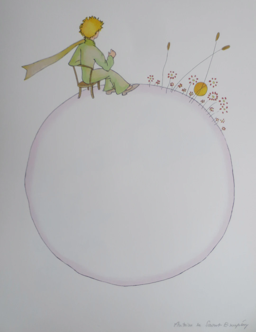 Antoine DE SAINT-EXUPERY (d’après) - Le coucher du soleil - Lithographie