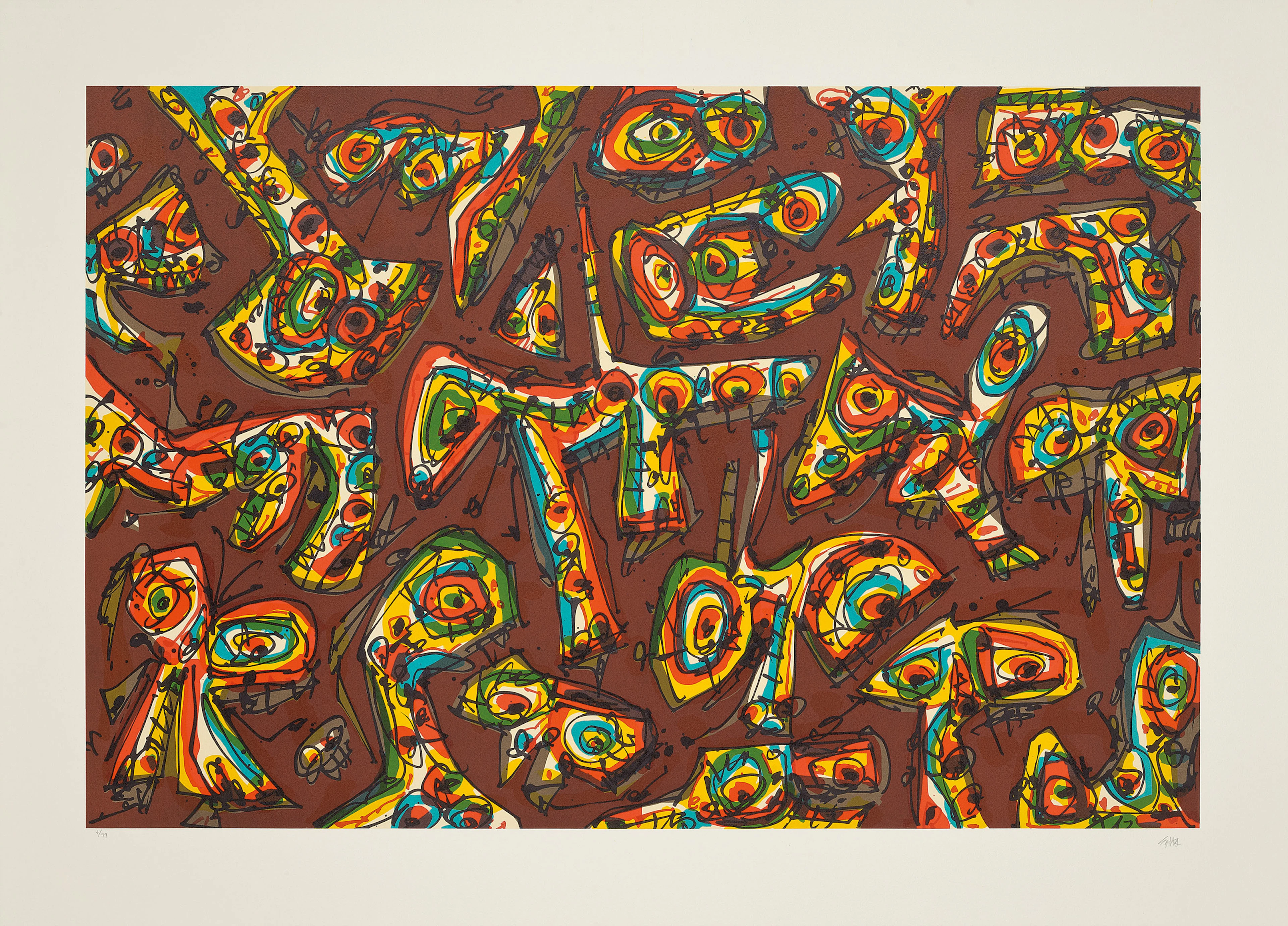 Antonio SAURA - Abierta 10, 1989 - Lithographie signée au crayon