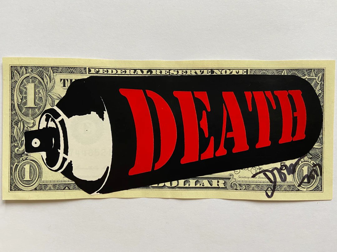 Death NYC - Red Death Spray, 2017 - Collage