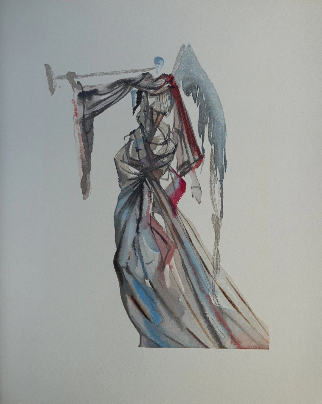Salvador DALI : L’ange du soleil, Bois gravé original