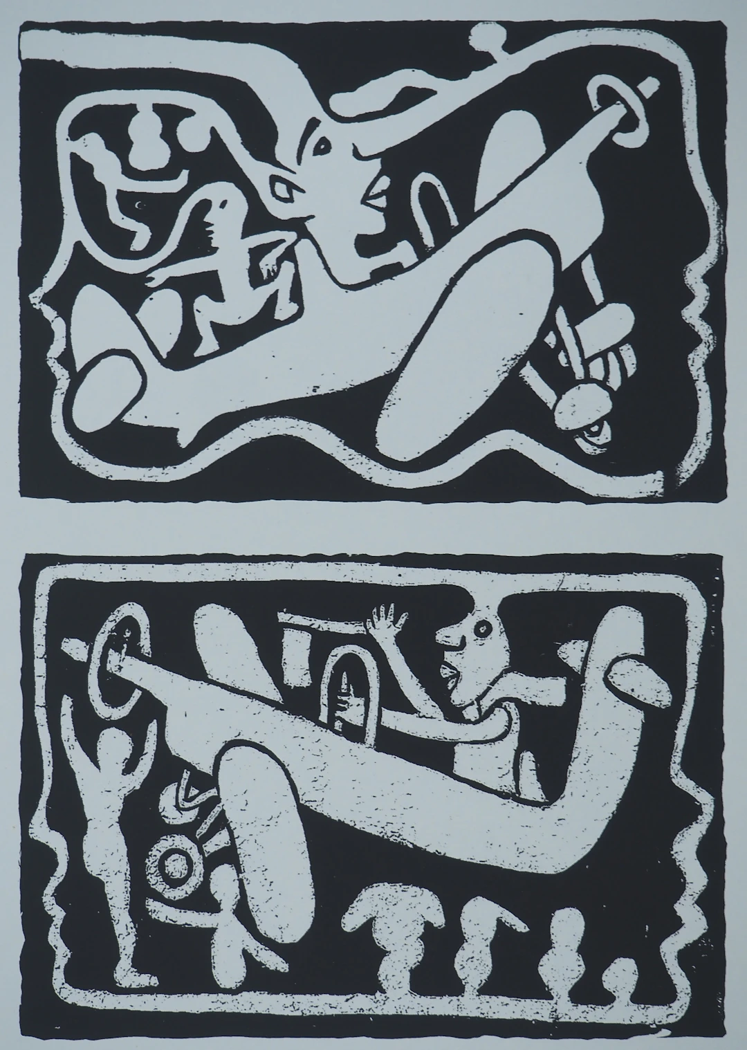 Yvon TAILLANDIER : Un monde en altitude en noir, Sérigraphie originale signée