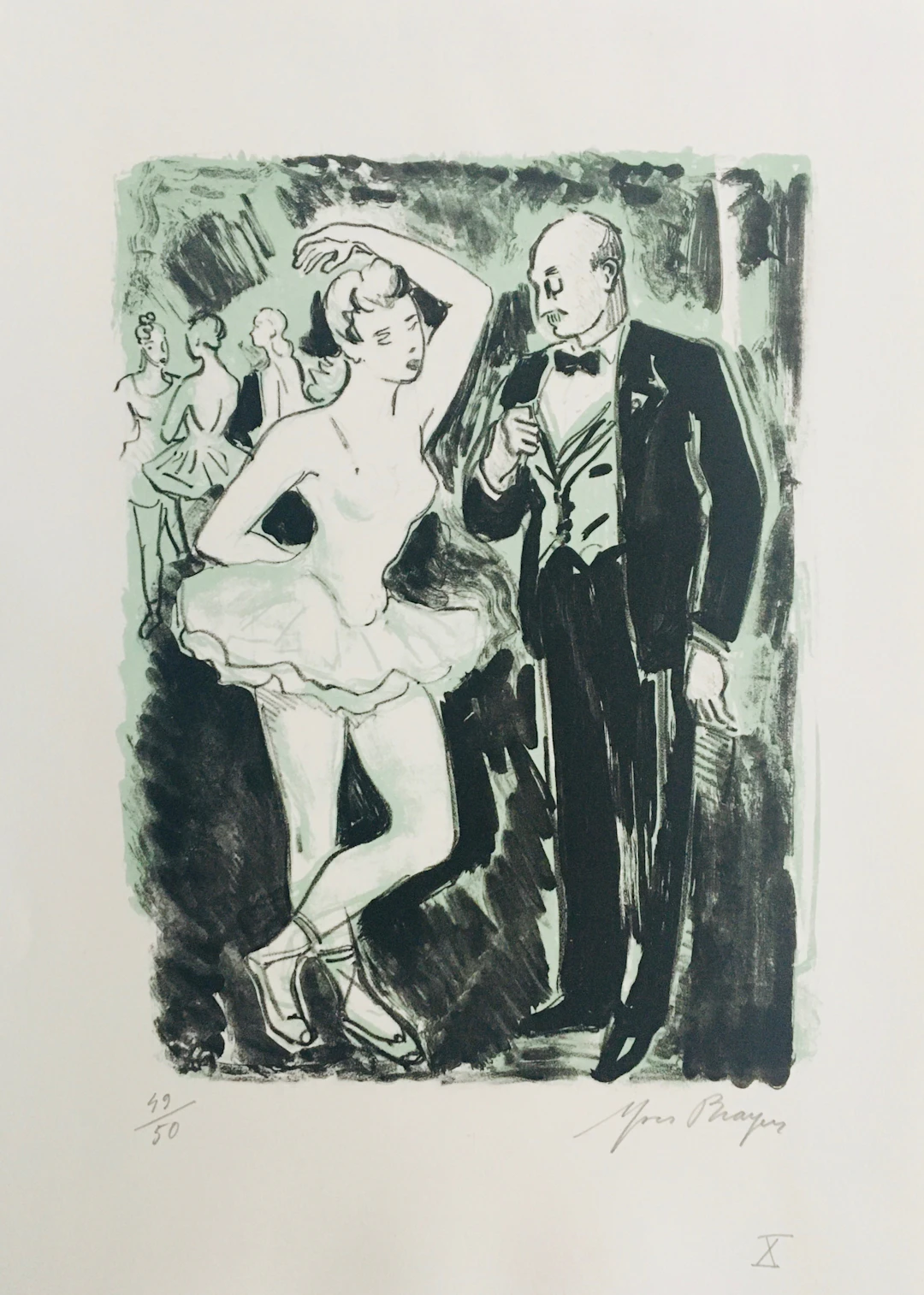 Yves BRAYER - L’abonné dans les coulisses, 1969 - Lithographie signée au crayon