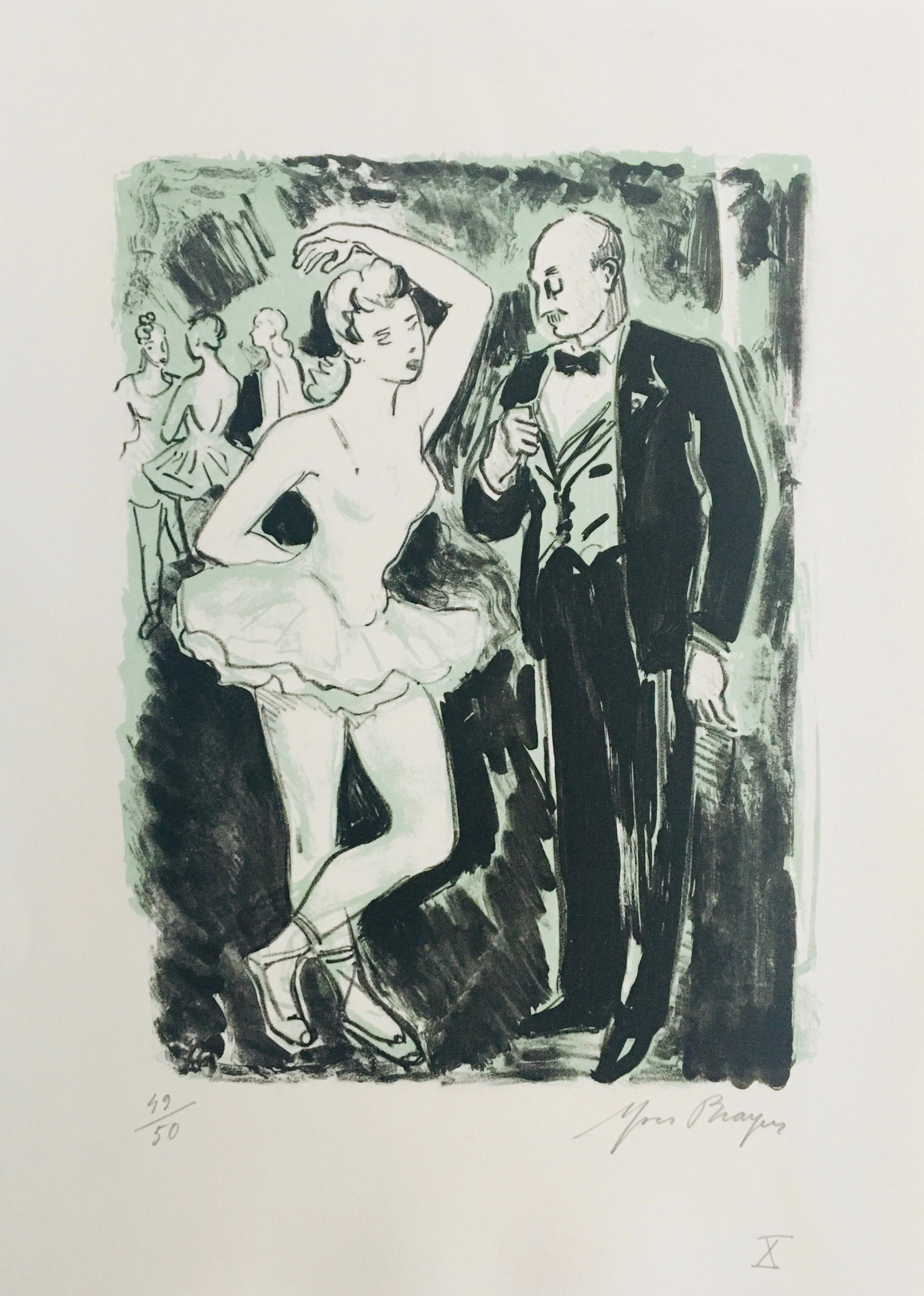 Yves BRAYER - L’abonné dans les coulisses, 1969 - Lithographie signée au crayon