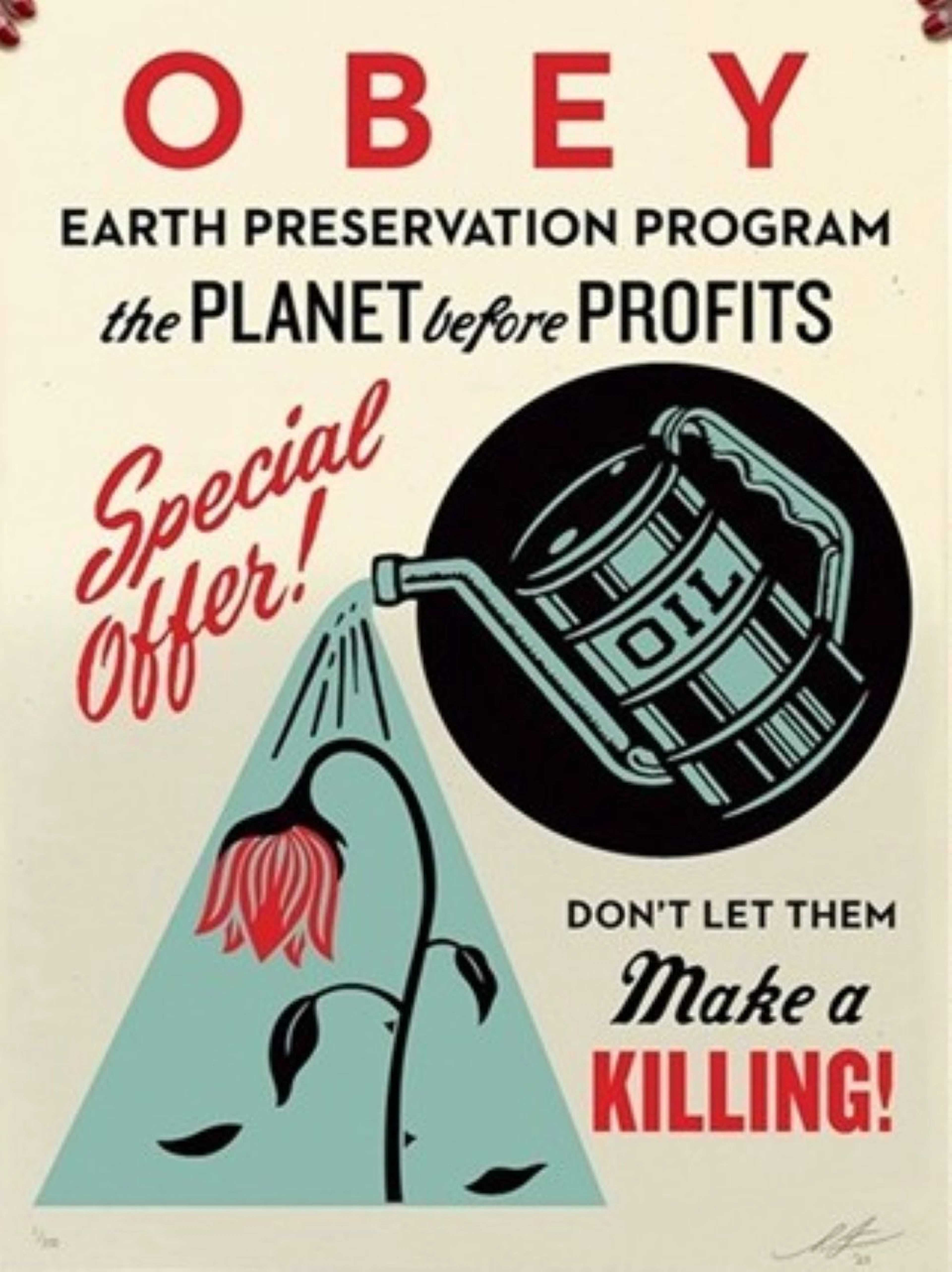 Shepard FAIREY (Obey) - Earth Preservation - Sérigraphie signée et numérotée