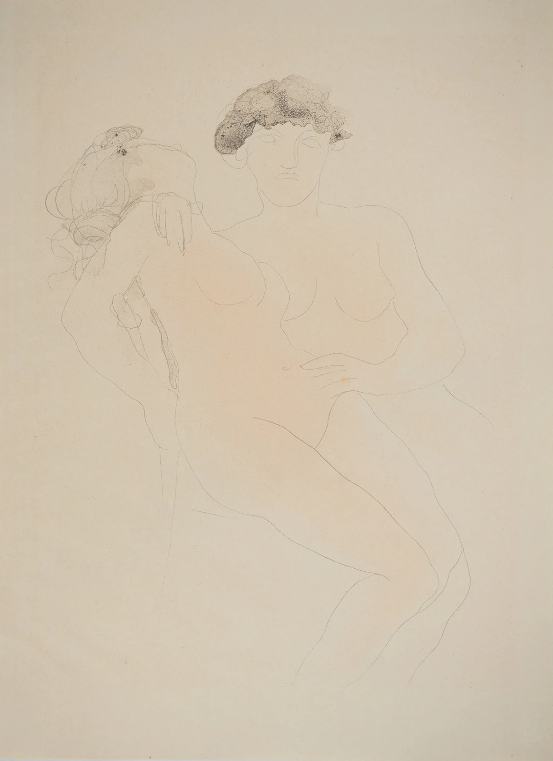 Auguste RODIN : Les jeunes amants, Lithographie et pochoir
