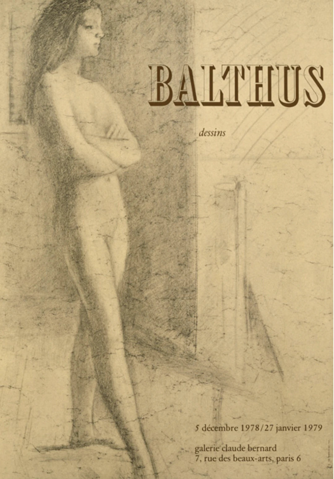 Balthus, Dessins, affiche originale, 1978