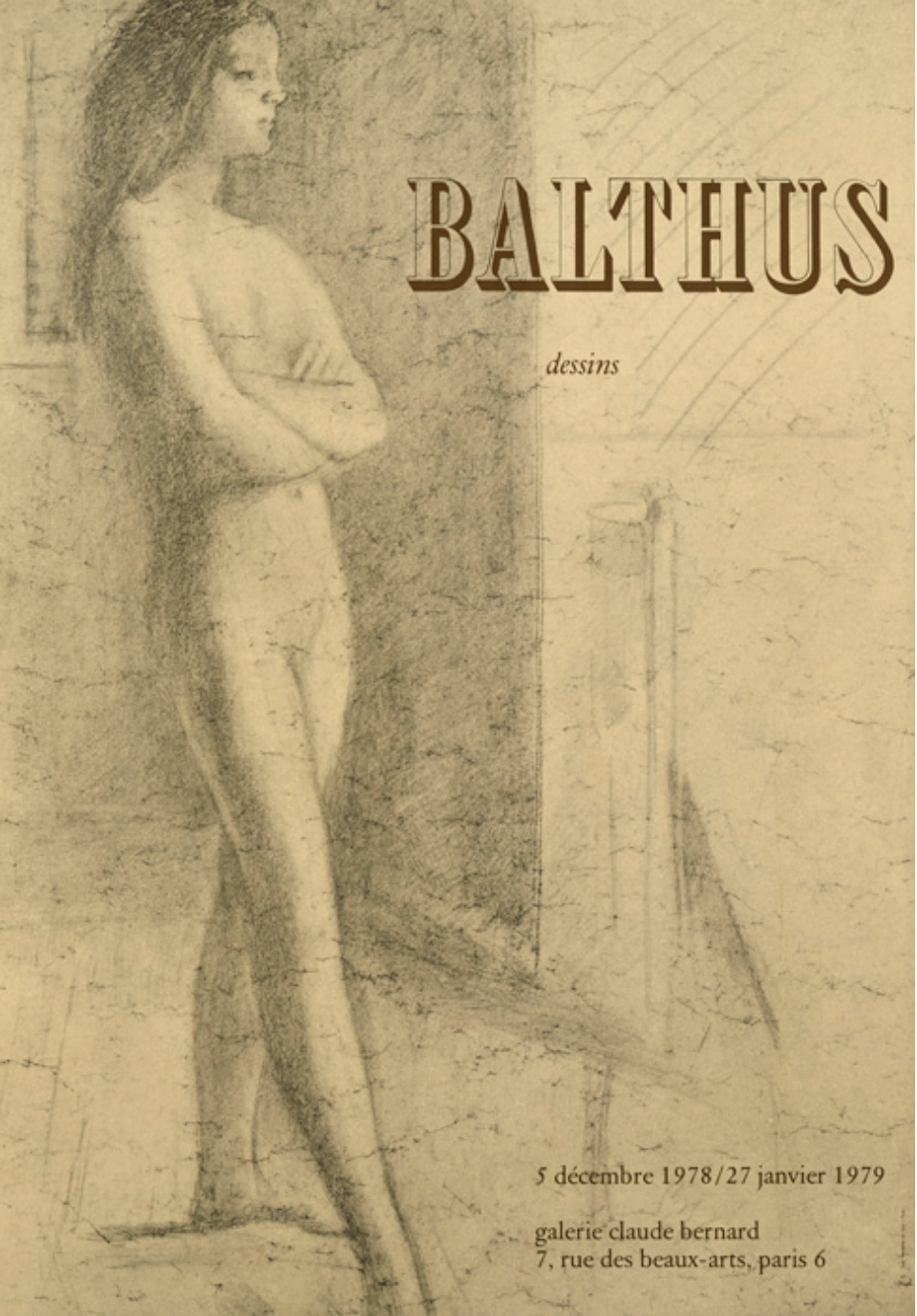 Balthus, Dessins, affiche originale, 1978