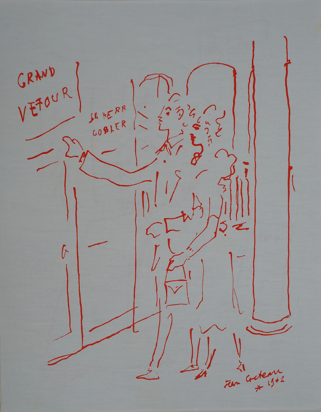 Jean COCTEAU : Paris, Diner au Grand Véfour, Lithographie originale signée