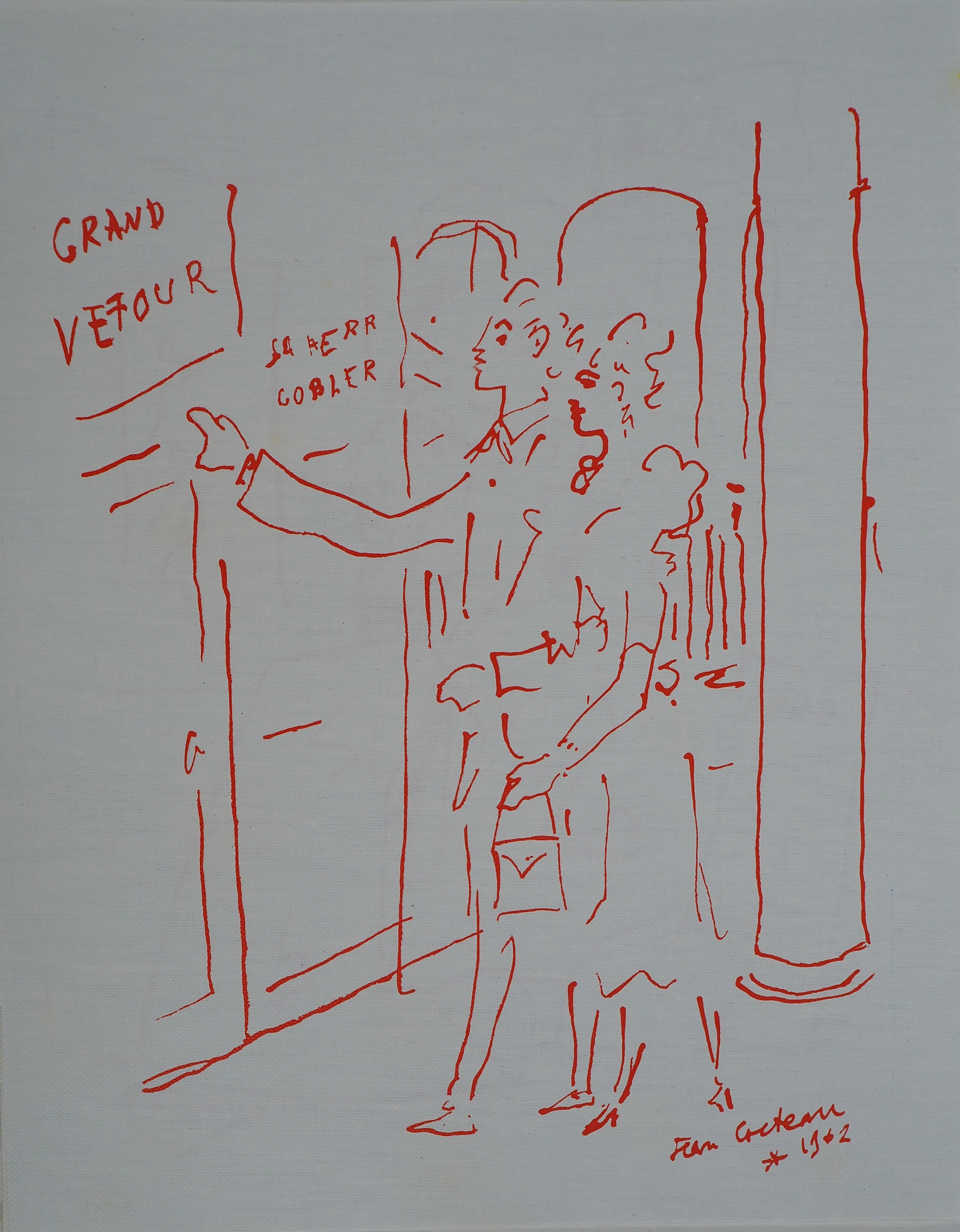 Jean COCTEAU : Paris, Diner au Grand Véfour, Lithographie originale signée