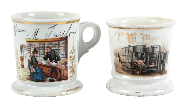 LOT OF 2: SHAVING MUGS