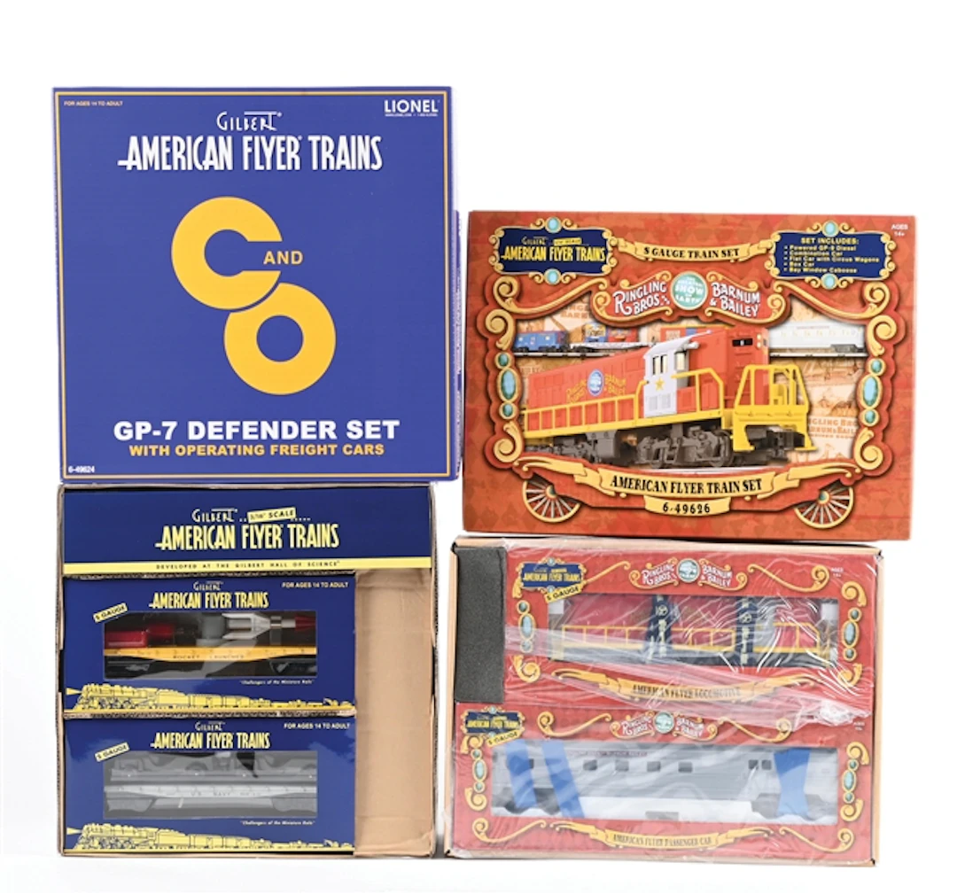 LOT OF 2: AMERICAN FLYER S-GA. DIESEL FREIGHT SETS W/ ORIGINAL BOXES