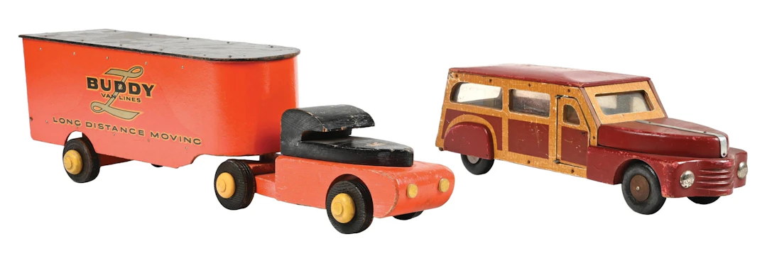 BUDDY L WOODY WAGON AND LONG DISTANCE MOVING VAN